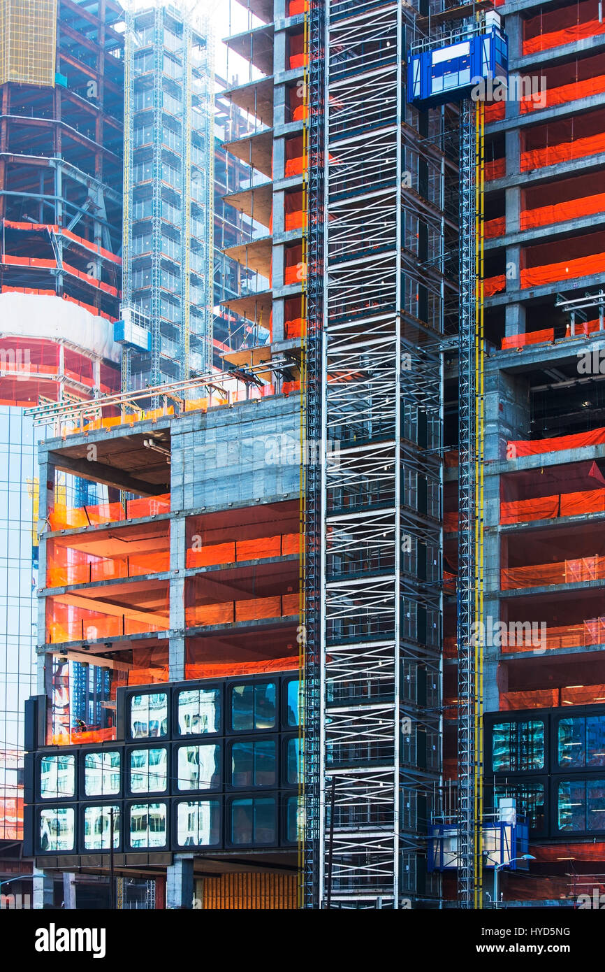 USA New York, New York City, edifici per uffici in costruzione Foto Stock