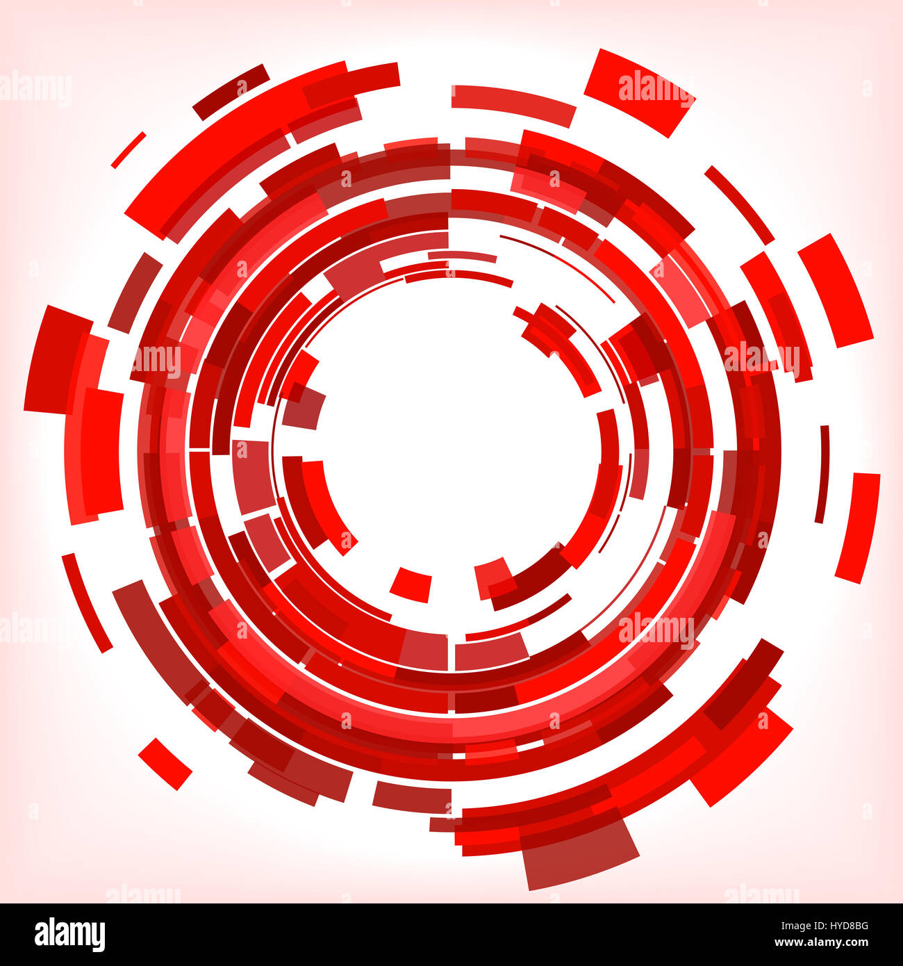 Rosso cerchi astratti sfondo vettoriale Foto Stock