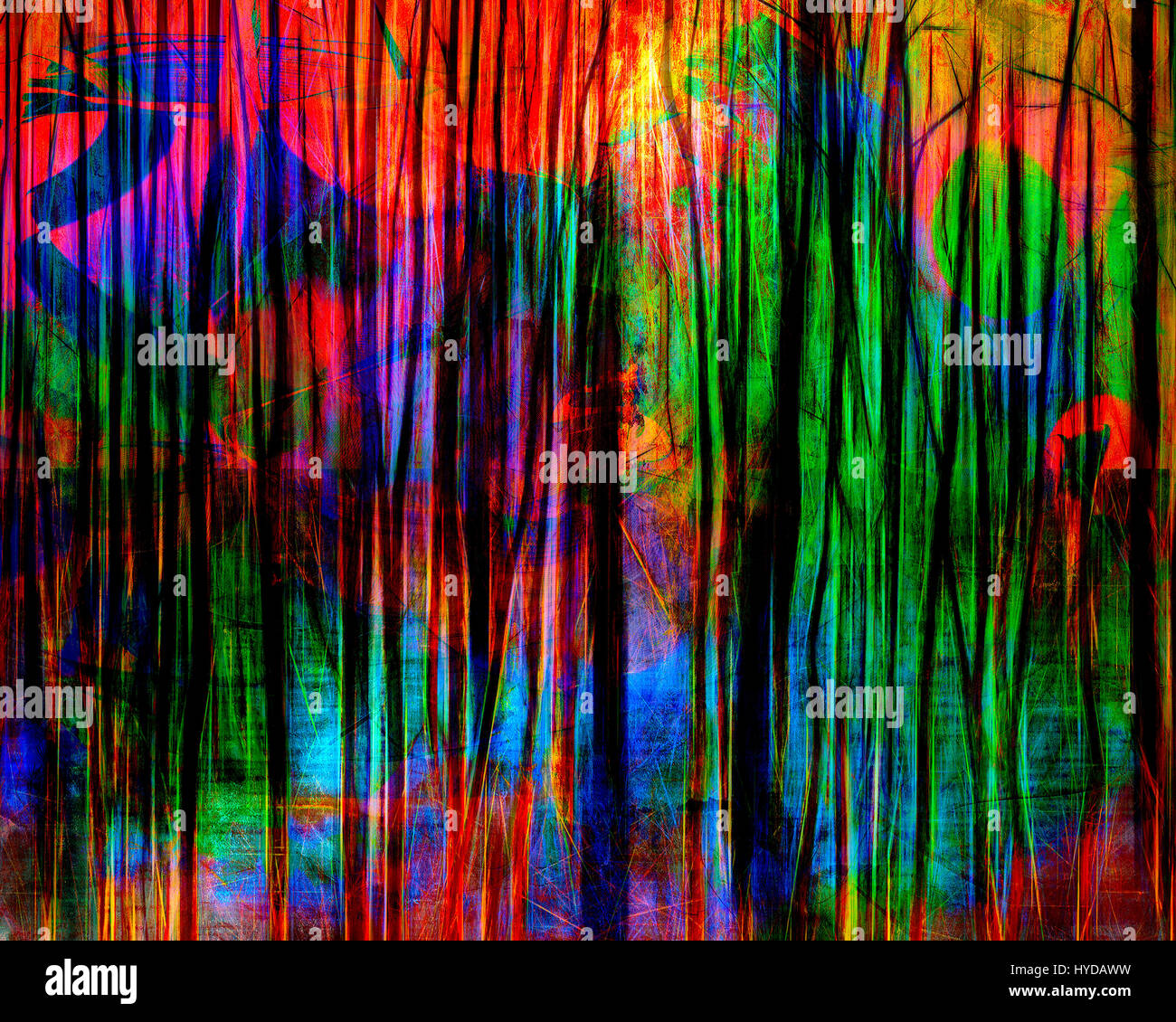 Arte digitale: la magia del bosco Foto Stock