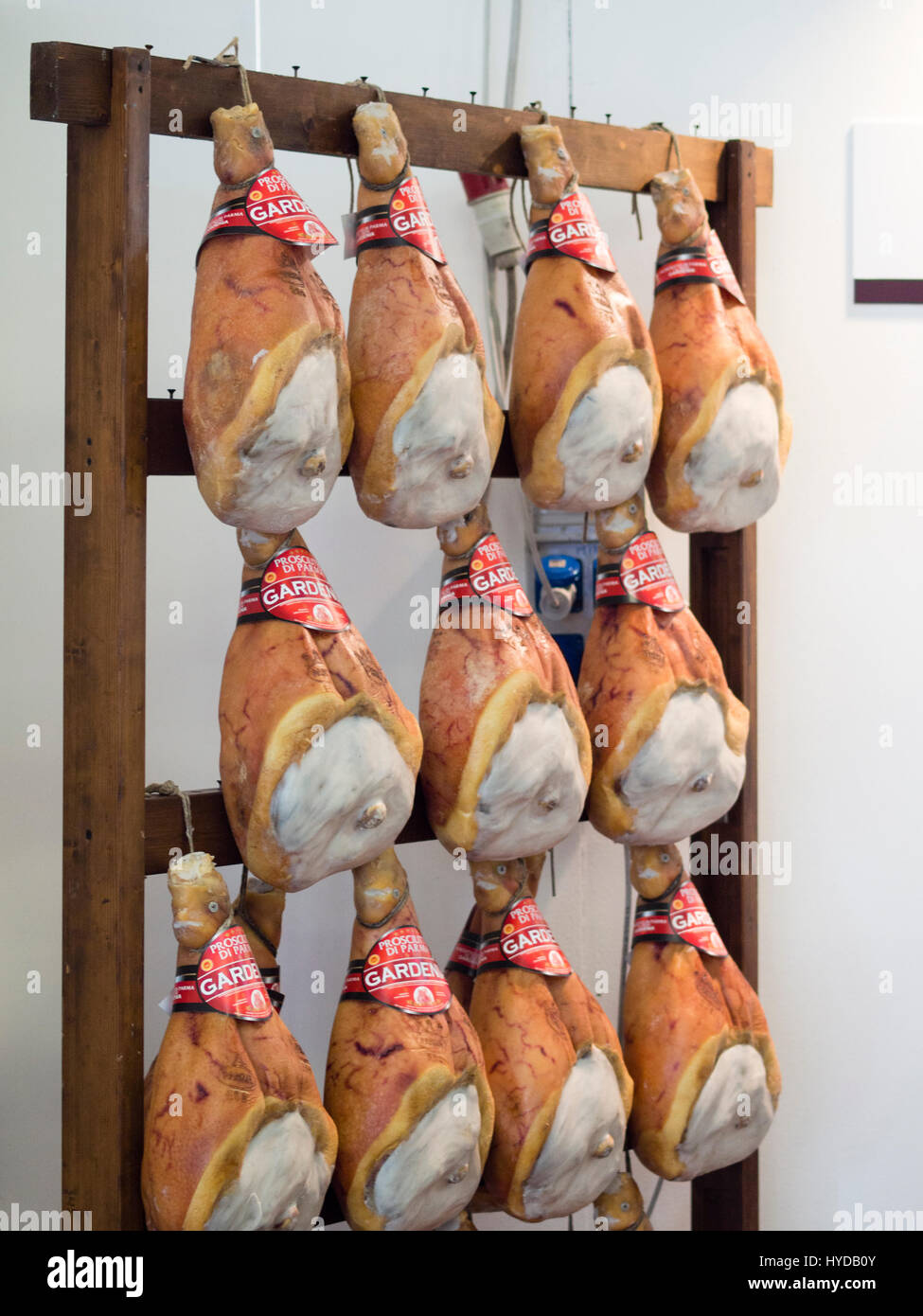 Salumi da re, il prosciutto crudo food festival tenutosi il 1 aprile sto a 3° 2017 in Antica Corte Pallavicina Relais, Polesine, Parma, Italia Foto Stock