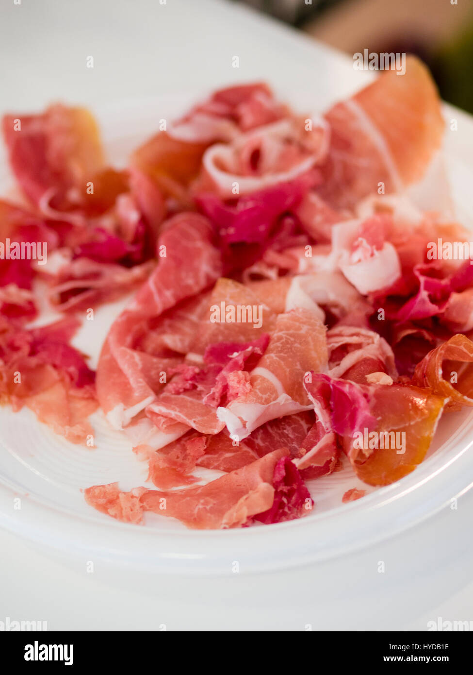 Salumi da re, il prosciutto crudo food festival tenutosi il 1 aprile sto a 3° 2017 in Antica Corte Pallavicina Relais, Polesine, Parma, Italia Foto Stock