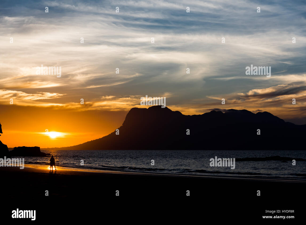 coppia al tramonto Foto Stock