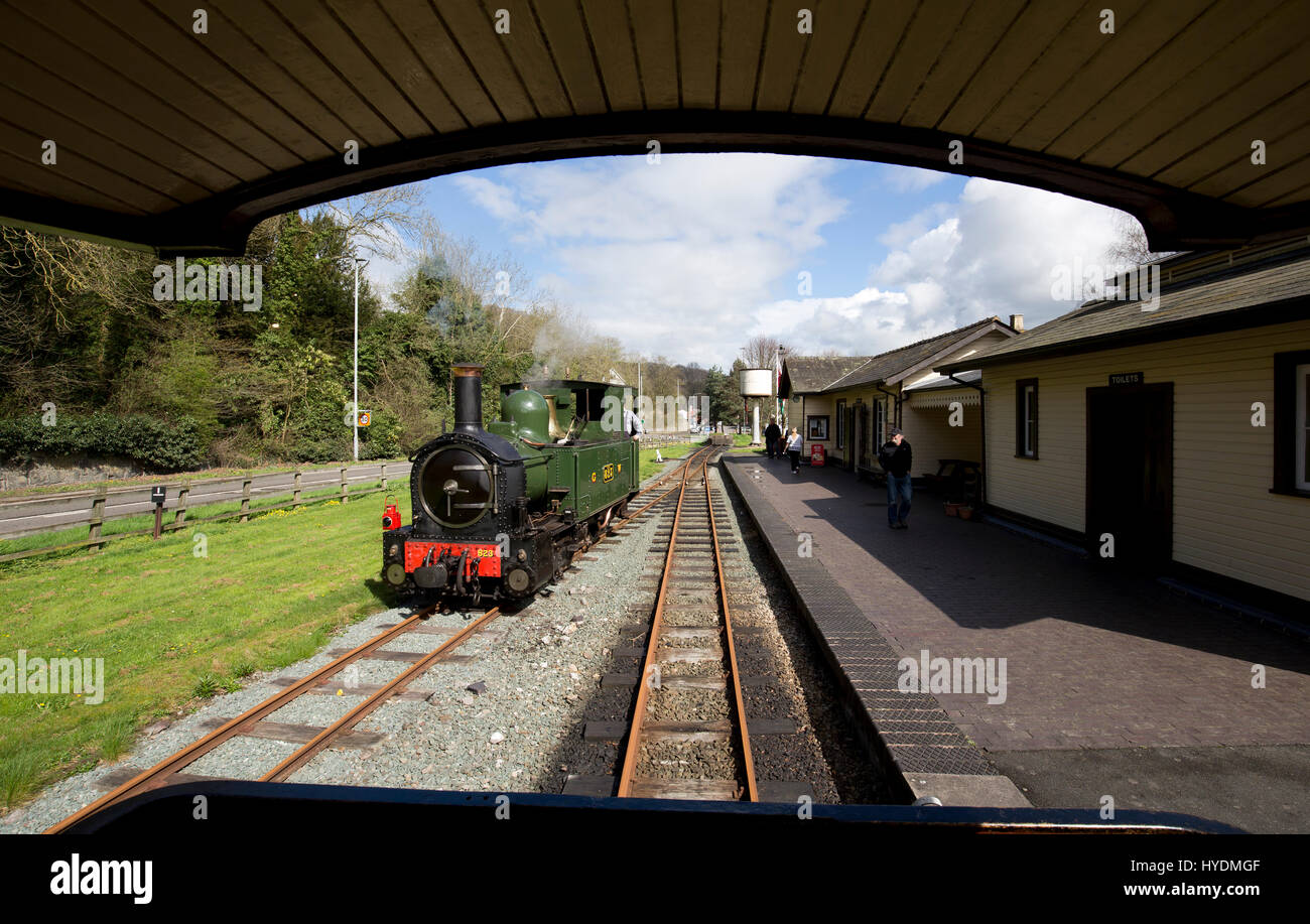 WELSHPOOL E LLANFAIR CASTELLO ferroviaria stazione CAREINION, POWYS Foto Stock