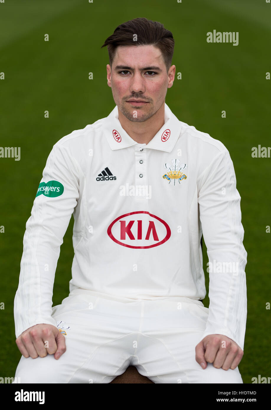 Surrey's Rory brucia durante il media day al ovale, Londra. Foto Stock