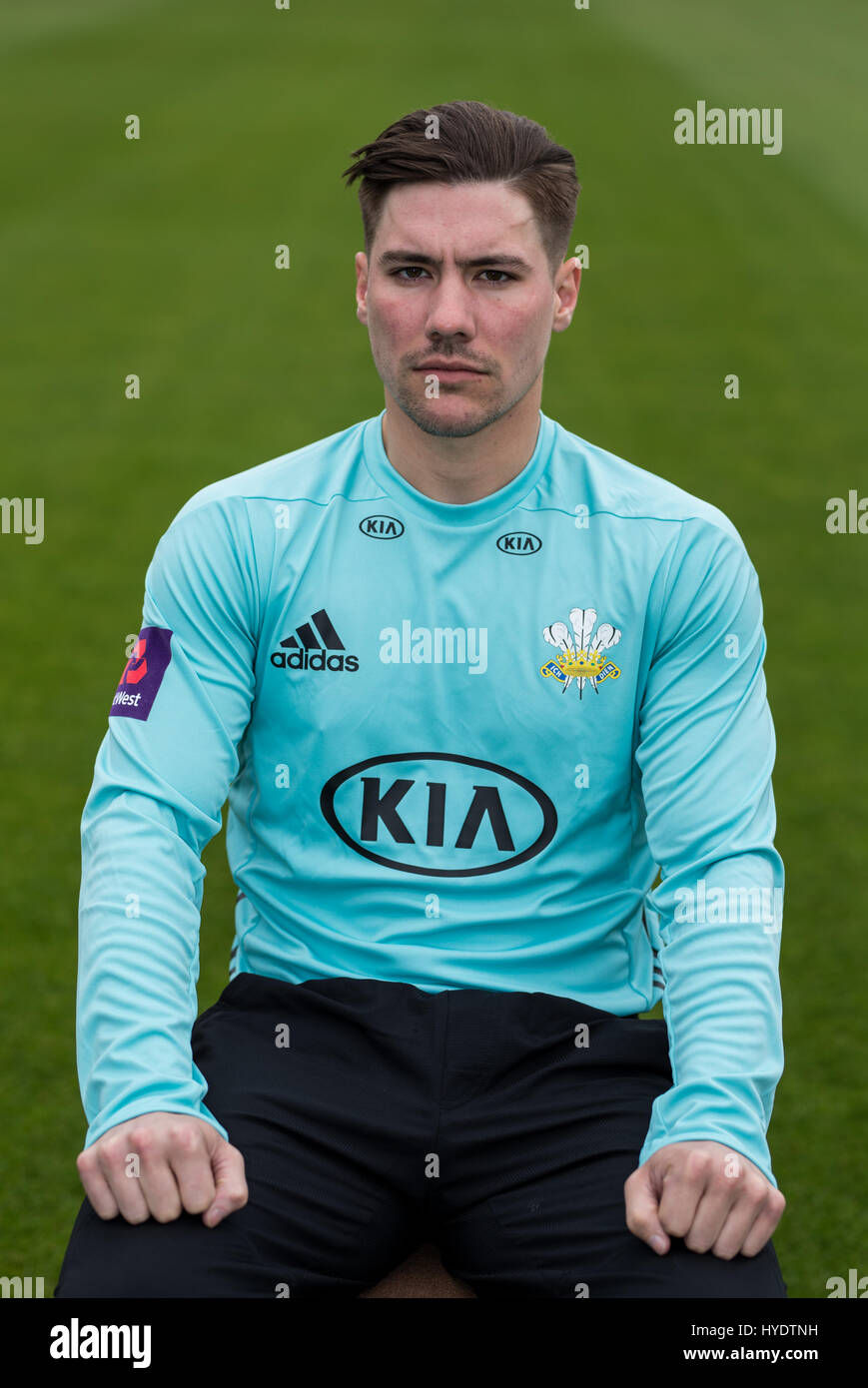 Surrey's Rory brucia durante il media day al ovale, Londra. Foto Stock