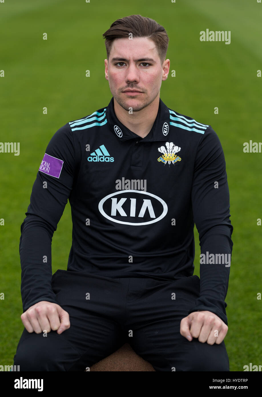 Surrey's Rory brucia durante il media day al ovale, Londra. Foto Stock