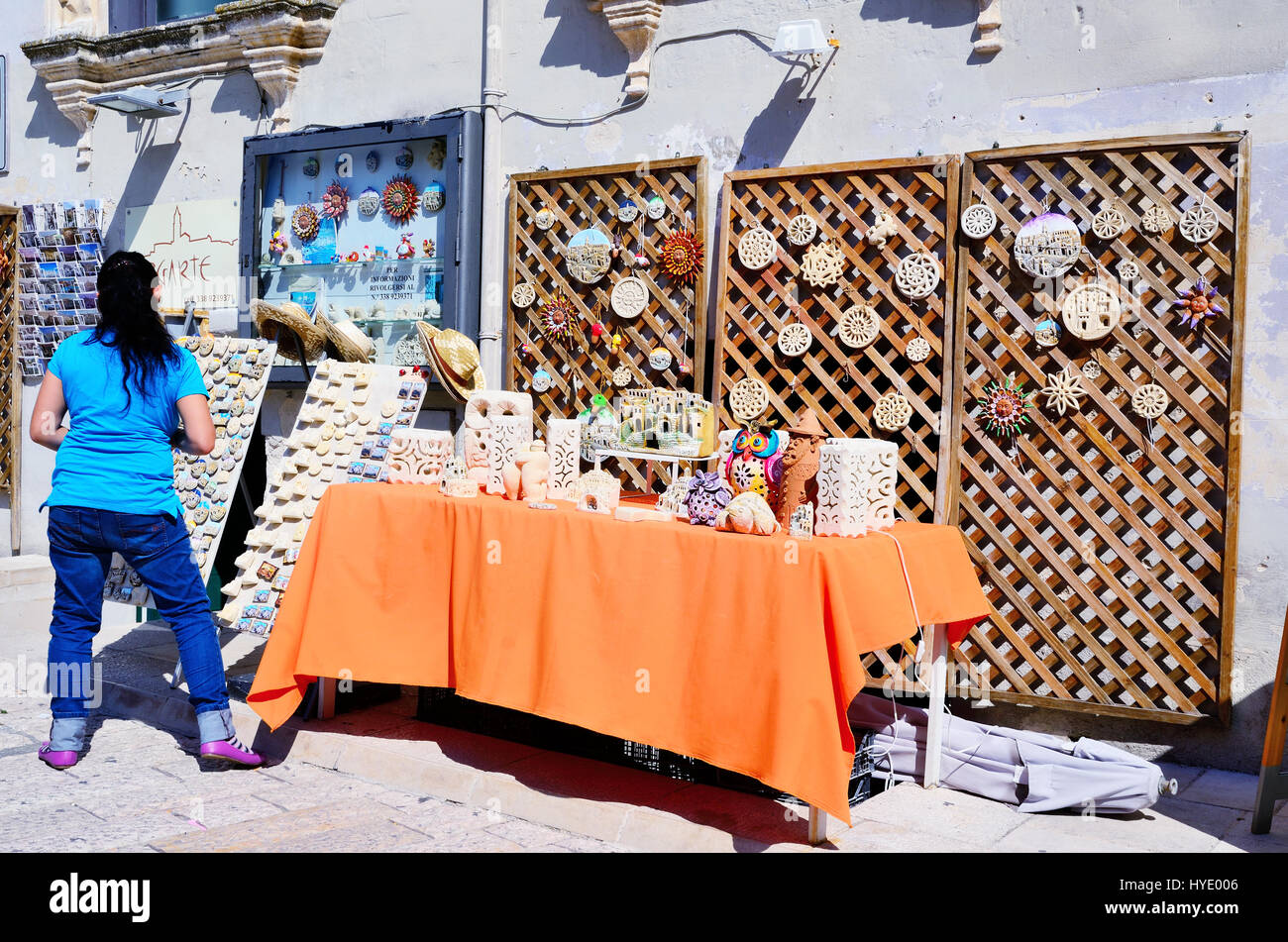 -L'artigianato e vendita di prodotti locali Lucan- 20 agosto 2016 Matera, Italia Foto Stock