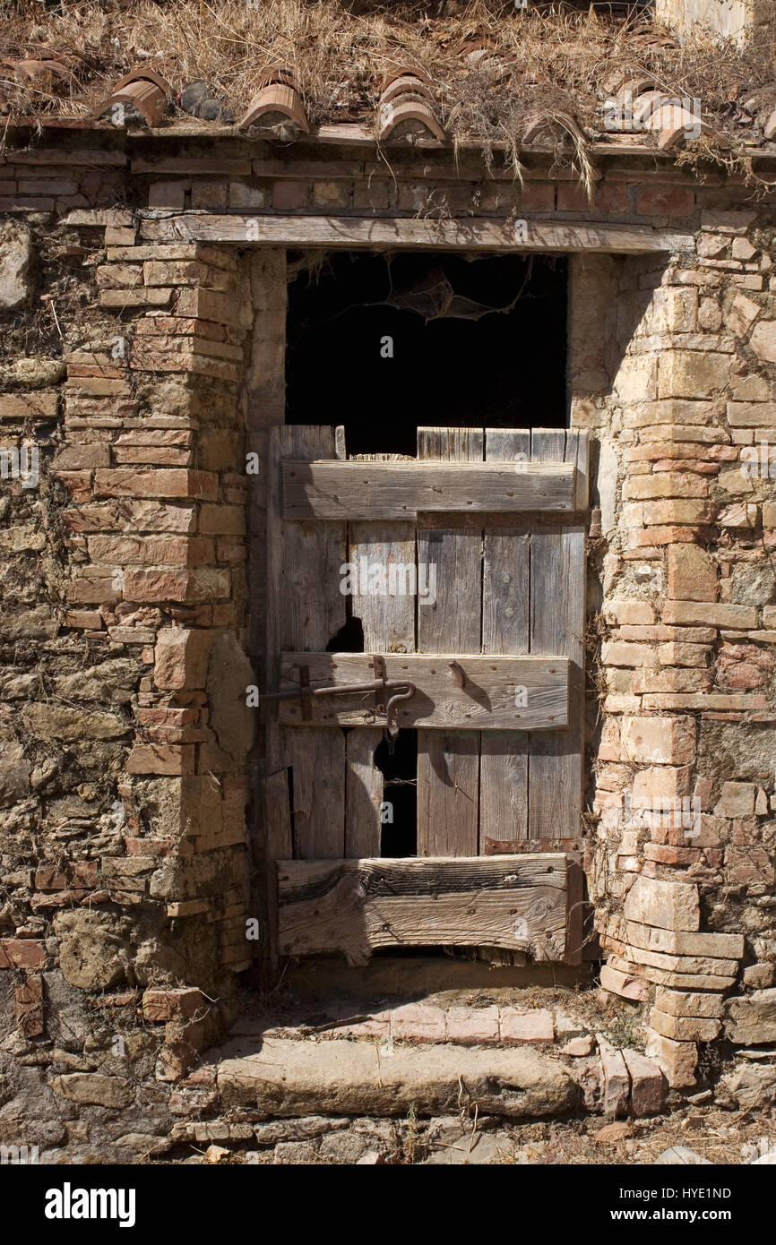 Antico fienile porta, Luco, Siena, Toscana, Italia Foto Stock