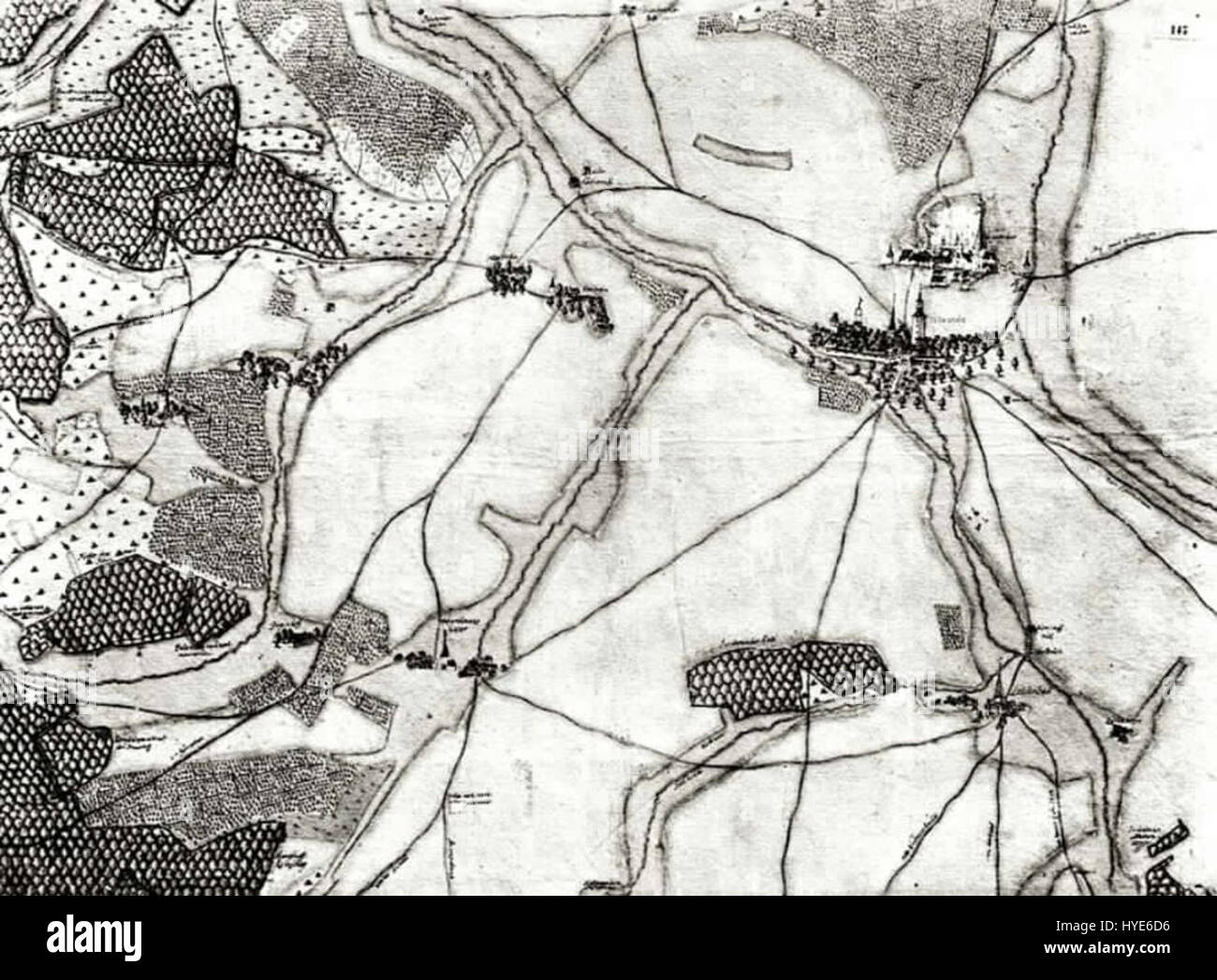 La mappa della foresta di Kieser n. 147 mostra l'area intorno a Winnenden, Germania. Questa mappa storica offre una rappresentazione dettagliata della topografia, della vegetazione e delle aree boschive della terra. Foto Stock