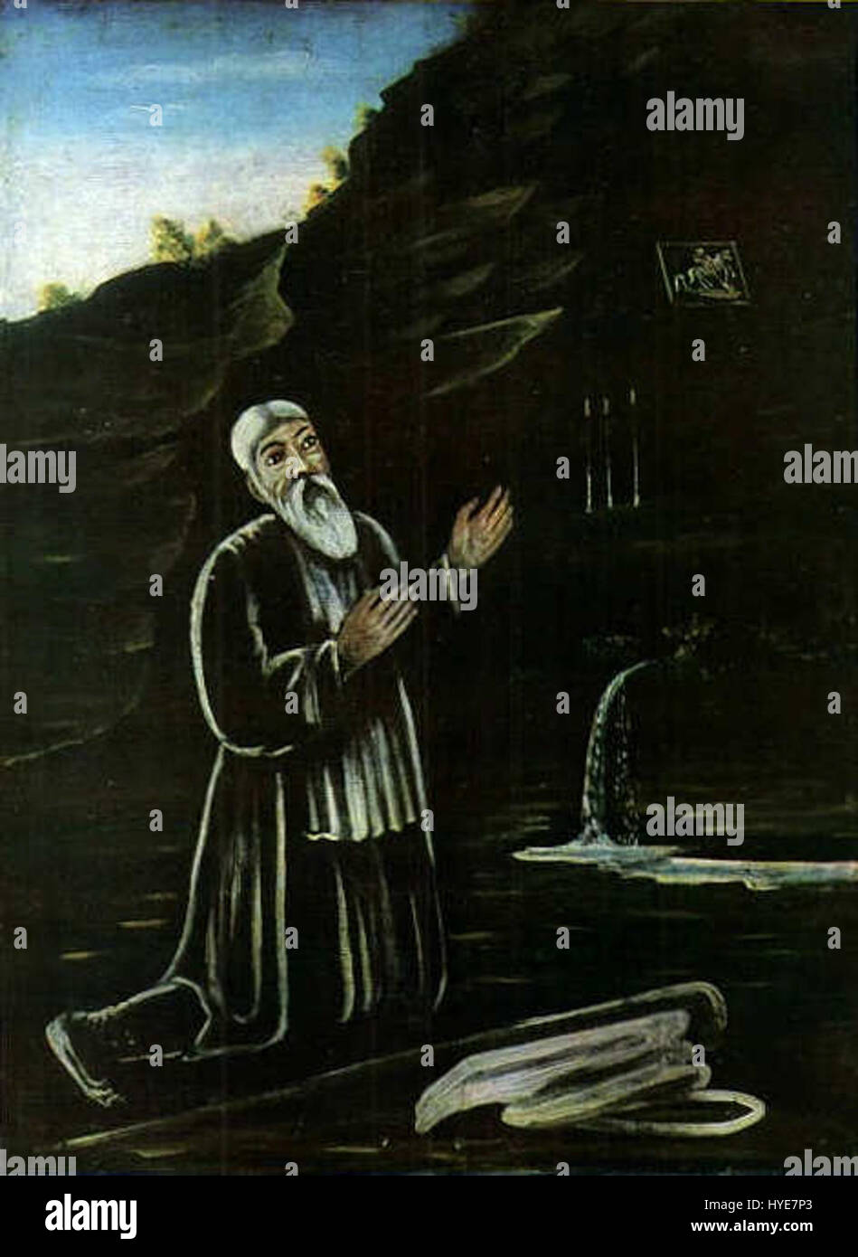 Niko U Pirosmani. ''St. George l'anacoreta''. Olio Olio su tela, 118x89 cm. Il Museo Statale di belle arti della Georgia, Tbilisi Foto Stock