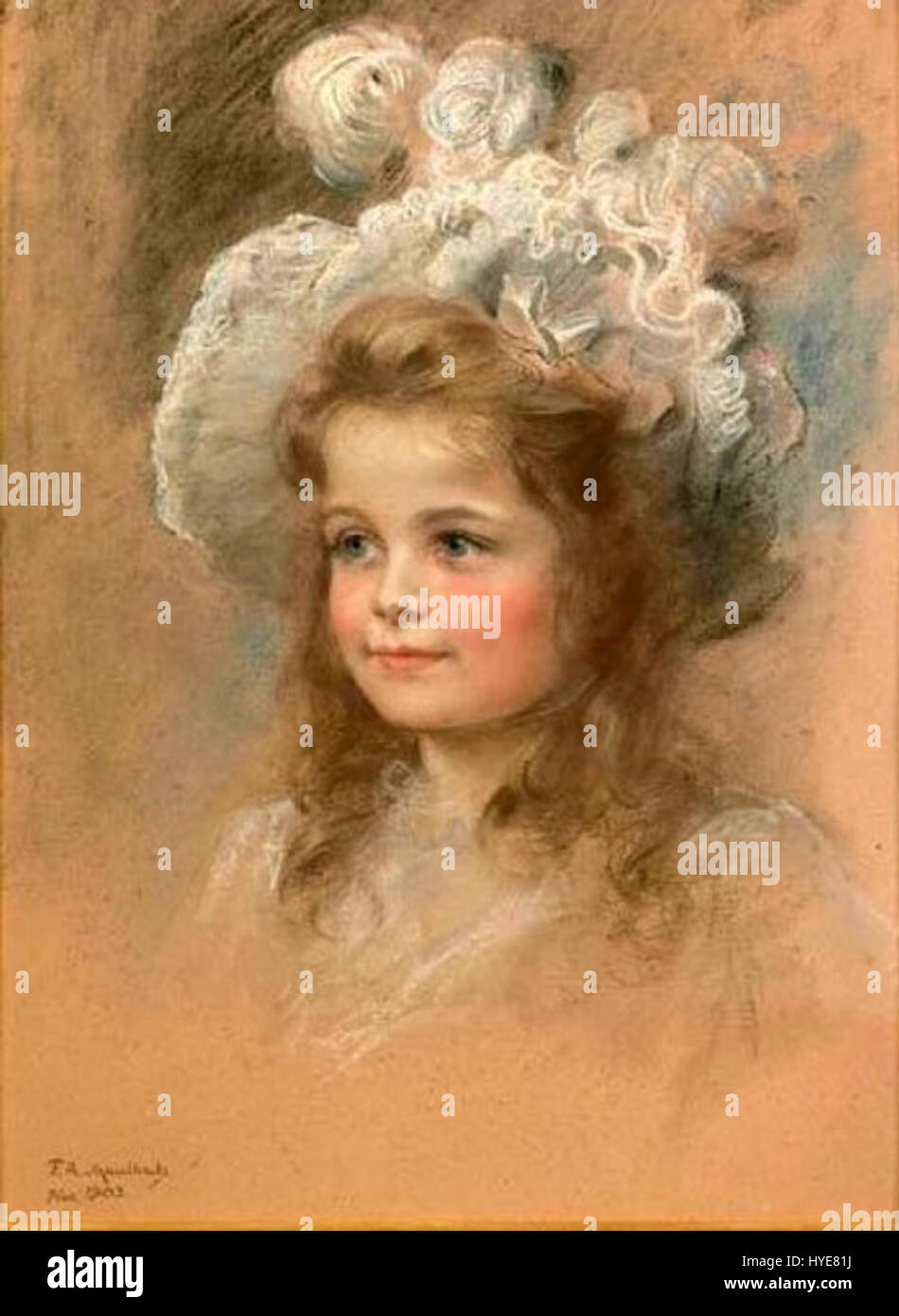 Questo ritratto di Wilhelm Kaulbach raffigura Olga Nikolaevna, la granduchessa russa e figlia dello zar Nicola I. l'opera mette in evidenza il suo patrimonio reale e il suo status nobile durante il XIX secolo. Foto Stock