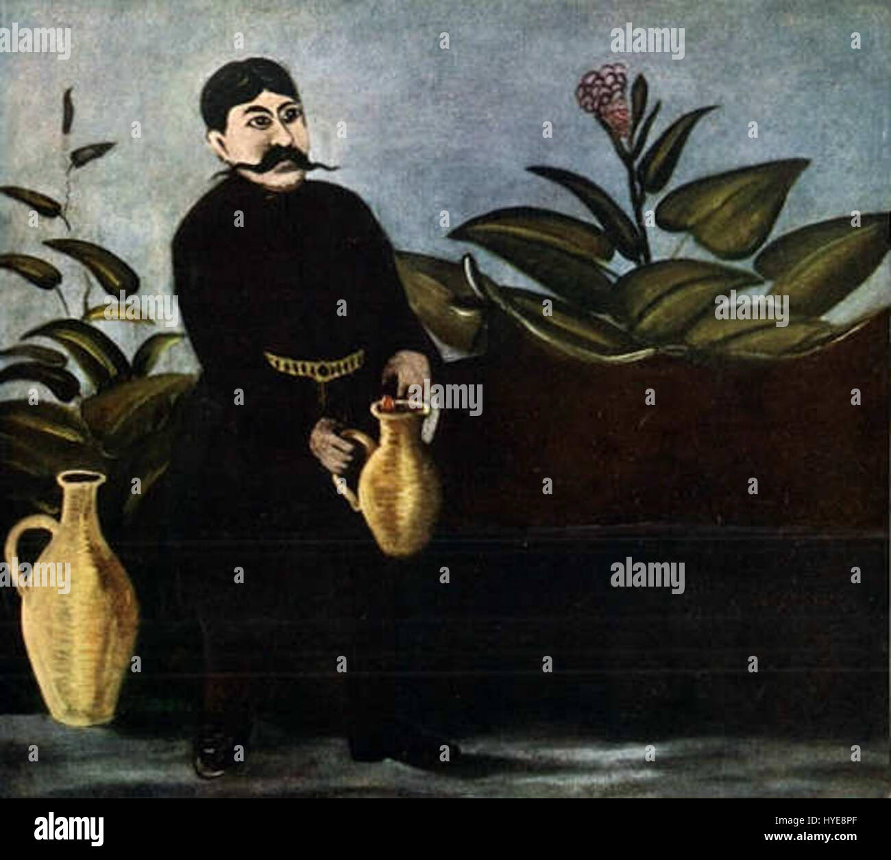 U Pirosmani. ''Sarkis versando il vino''. Olio Olio su tela, 92x101 cm. Il Museo Statale di belle arti della Georgia, Tbilisi Foto Stock