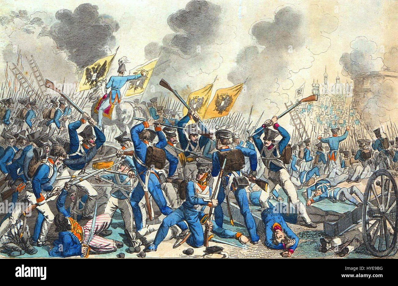 L'attacco russo a Varsavia 1831 Foto Stock