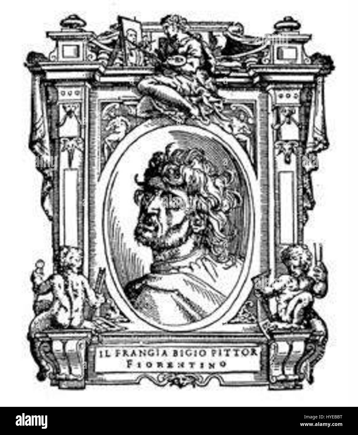 "116 le vite" di Franciabigio è un'opera d'arte del Rinascimento italiano, che esplora le vite e le raffigurazioni di varie figure. Il pezzo incarna l'esplorazione artistica delle forme e dei personaggi umani durante l'epoca. Foto Stock
