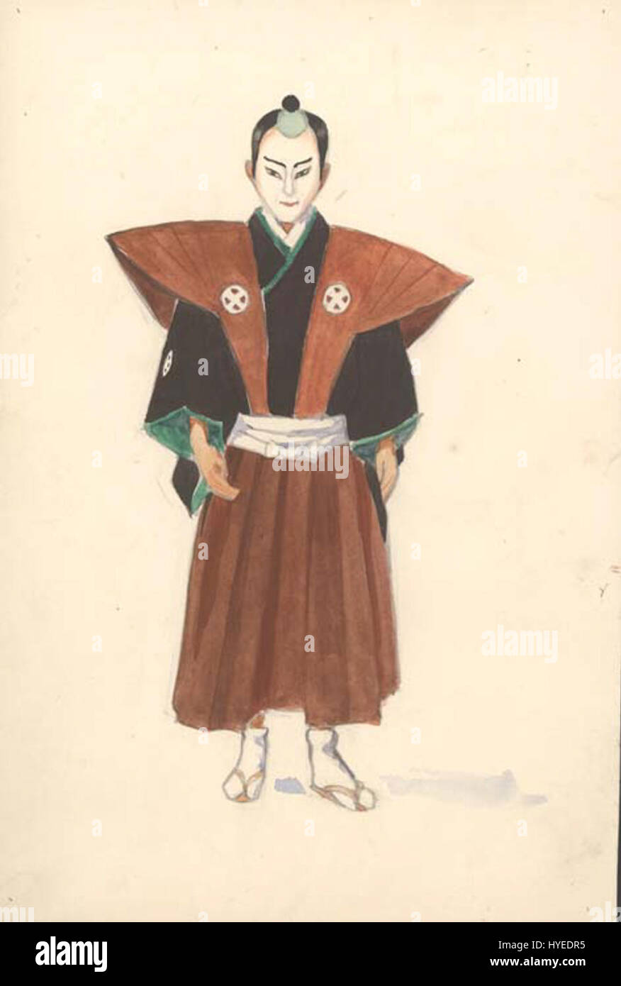 Schizzi di costumi Kabuki da E.Wiesel Foto Stock