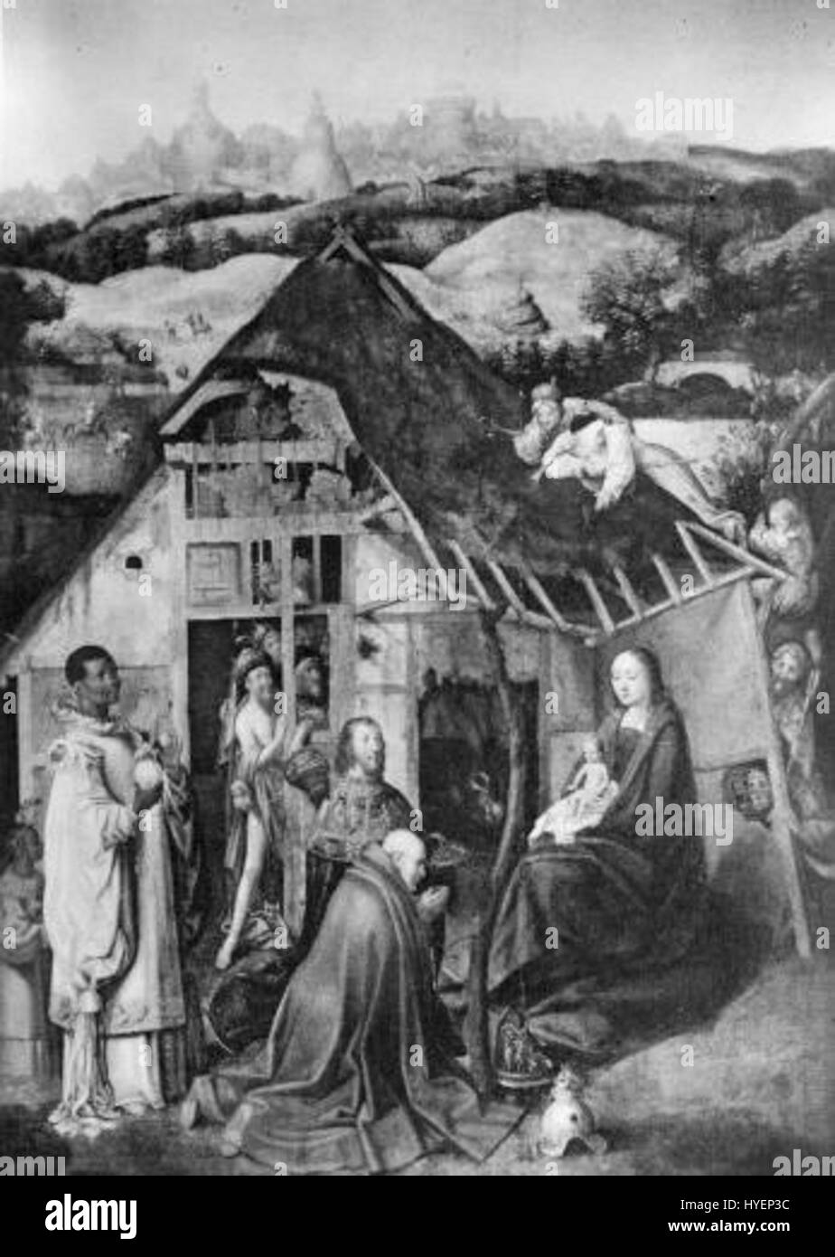 Questa opera d'arte è una riproduzione o interpretazione ispirata alle opere di Jheronimus Bosch, noto per le sue scene surreali e fantastiche. Il pezzo probabilmente cattura lo stile distintivo di Bosch, mescolando il simbolismo religioso con immagini intricate e fantasiose. Foto Stock Questa opera d'arte è una riproduzione o interpretazione ispirata alle opere di Jheronimus Bosch, noto per le sue scene surreali e fantastiche. Il pezzo probabilmente cattura lo stile distintivo di Bosch, mescolando il simbolismo religioso con immagini intricate e fantasiose. Foto Stock
