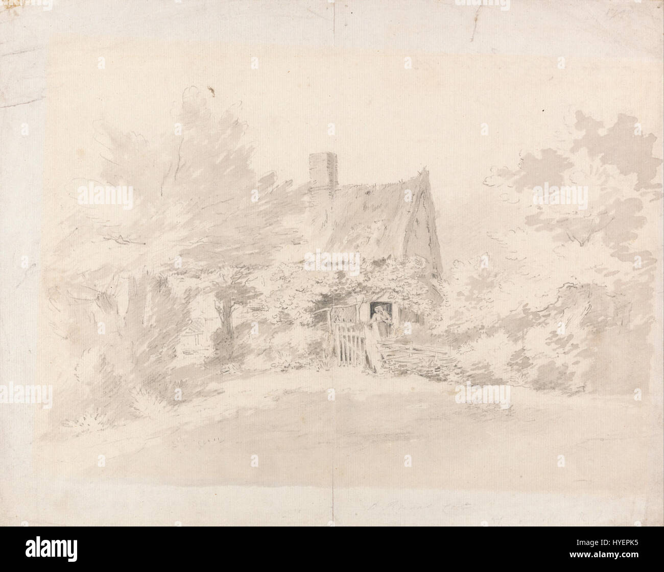 Il "Cottage Among Trees" di John Constable è un dipinto di paesaggio che raffigura una scena rurale con un cottage annidato tra gli alberi. Questo lavoro è emblematico dell'attenzione di Constable sulla bellezza naturale e del suo interesse per catturare la campagna inglese. Il dipinto mette in risalto l'atmosfera tranquilla e idilliaca della vita rurale. Foto Stock Il "Cottage Among Trees" di John Constable è un dipinto di paesaggio che raffigura una scena rurale con un cottage annidato tra gli alberi. Questo lavoro è emblematico dell'attenzione di Constable sulla bellezza naturale e del suo interesse per catturare la campagna inglese. Il dipinto mette in risalto l'atmosfera tranquilla e idilliaca della vita rurale. Foto Stock