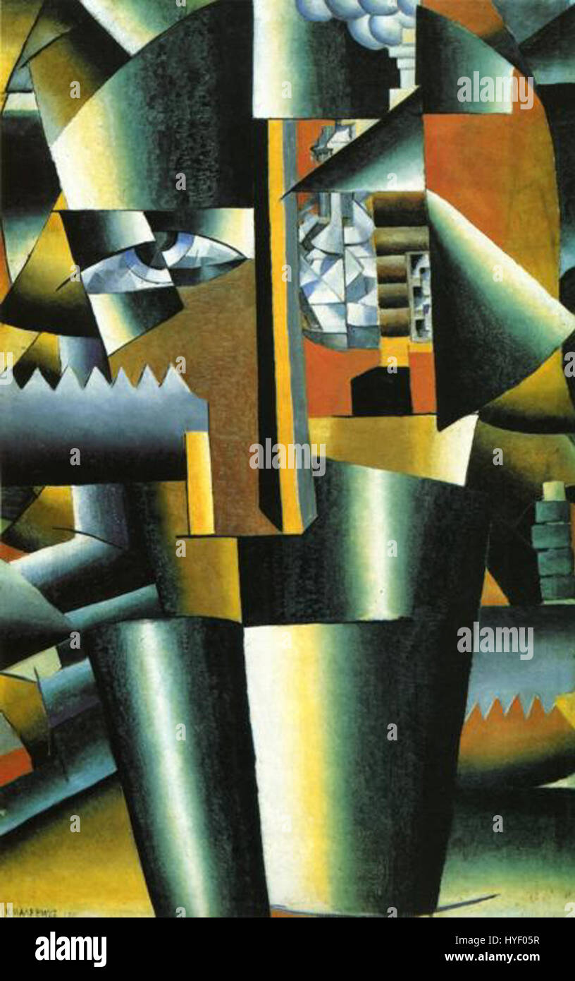 Il ritratto di I.V. Klyun (Klyunkov) cattura il soggetto in una posa formale, probabilmente riflettendo il suo ruolo nella società russa. L'artista sottolinea l'aspetto dignitoso e lo status del soggetto. Foto Stock