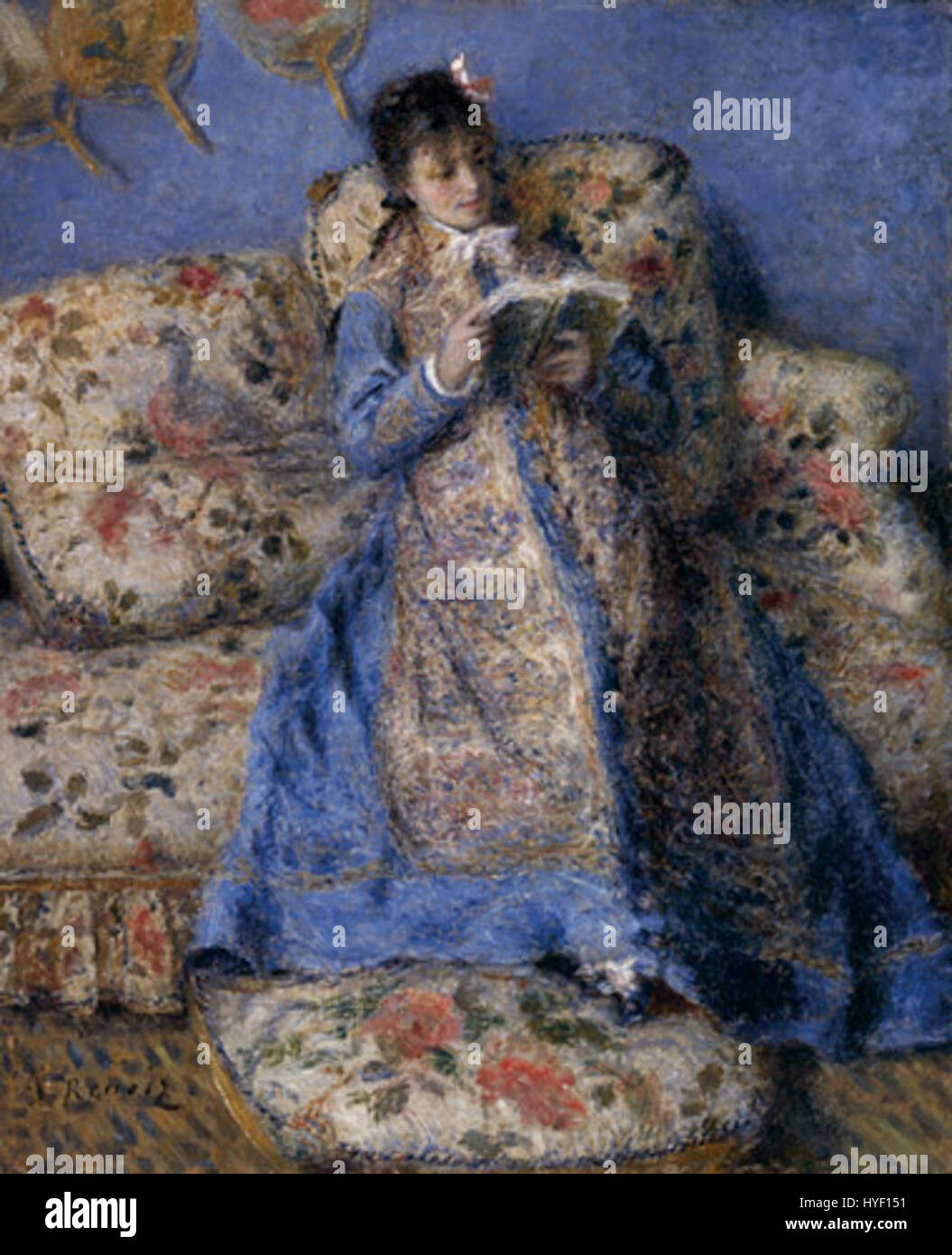 Pierre August Renoir Camille Monet lettura Foto Stock