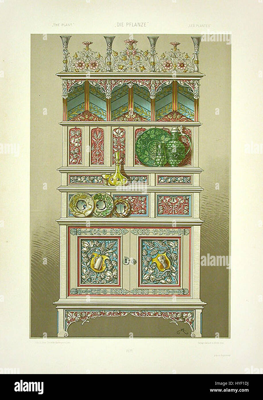 "Anton Seder Cabinet" si riferisce a una collezione o esposizione di opere di Anton Seder, un artista tedesco noto per i suoi contributi al movimento Art Nouveau. Il gabinetto probabilmente contiene esempi del suo intricato stile decorativo che si concentra sulla natura e sulle forme umane. Foto Stock