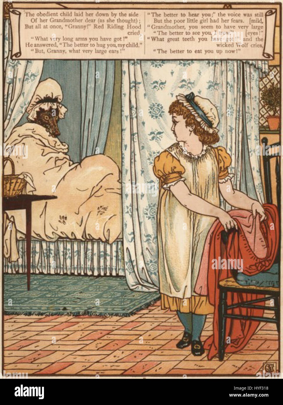 Walter Crane era un artista inglese e illustratore di libri, rinomato per i suoi contributi alla letteratura per bambini e alle arti decorative Fu influente nel movimento Arts and Crafts e creò numerose illustrazioni iconiche per fiabe e filastrocche. Foto Stock