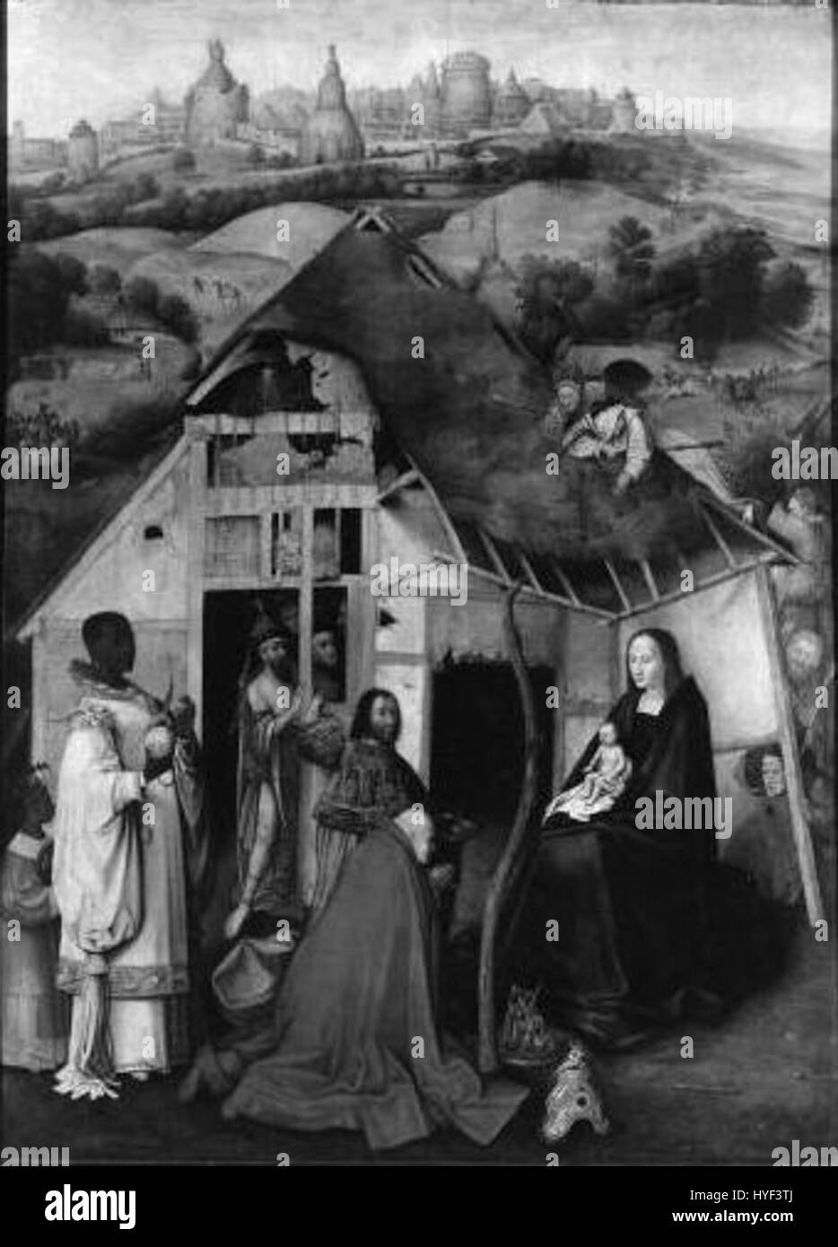 L'opera "After Jheronimus Bosch 028" è un'interpretazione o riproduzione di un'opera del pittore rinascimentale olandese Hieronymus Bosch. Probabilmente rappresenta una scena fantastica o surreale, che riflette lo stile artistico unico e il simbolismo di Bosch. Foto Stock L'opera "After Jheronimus Bosch 028" è un'interpretazione o riproduzione di un'opera del pittore rinascimentale olandese Hieronymus Bosch. Probabilmente rappresenta una scena fantastica o surreale, che riflette lo stile artistico unico e il simbolismo di Bosch. Foto Stock