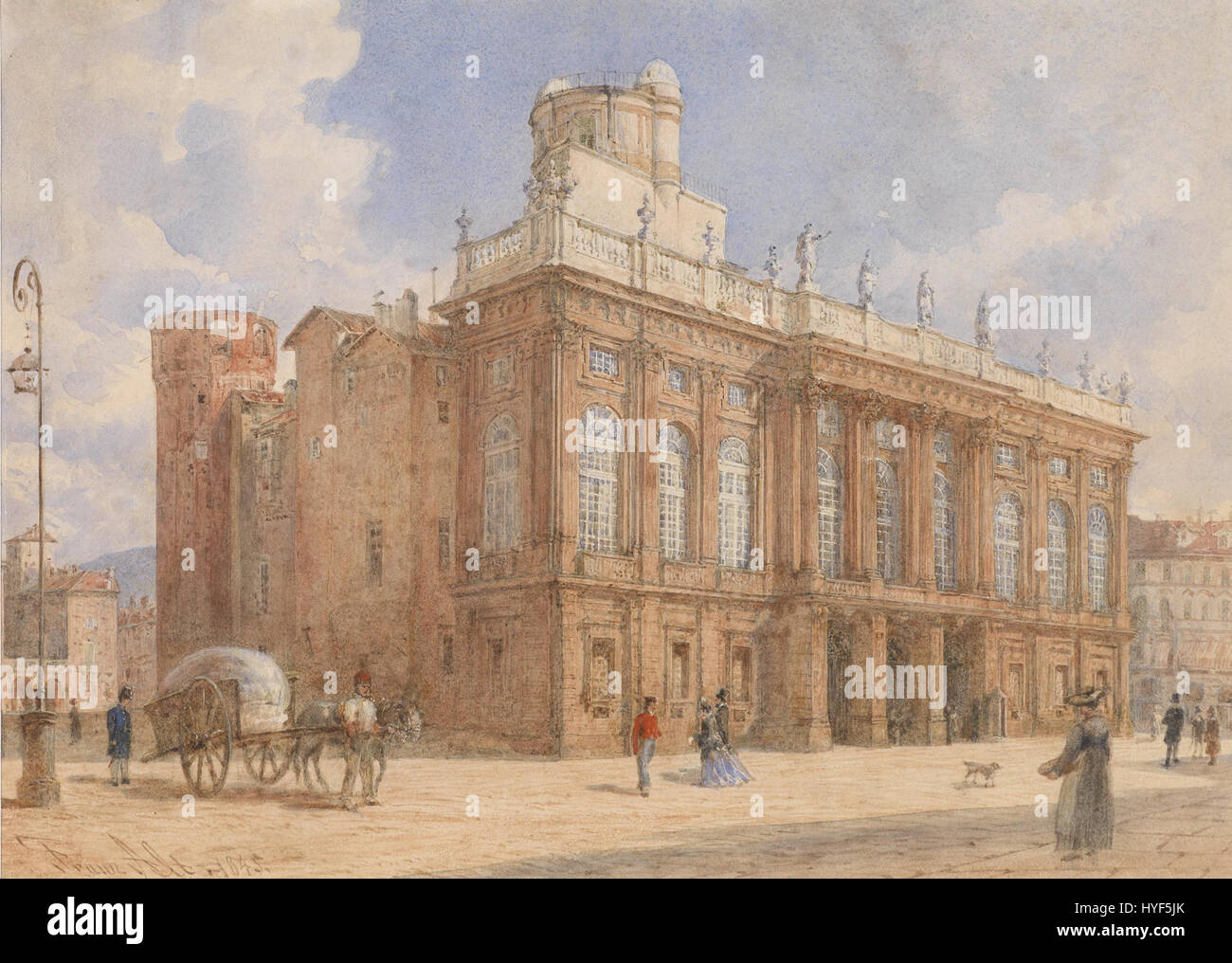 Franz Alt Castello Reale di Torino 1845 Foto Stock