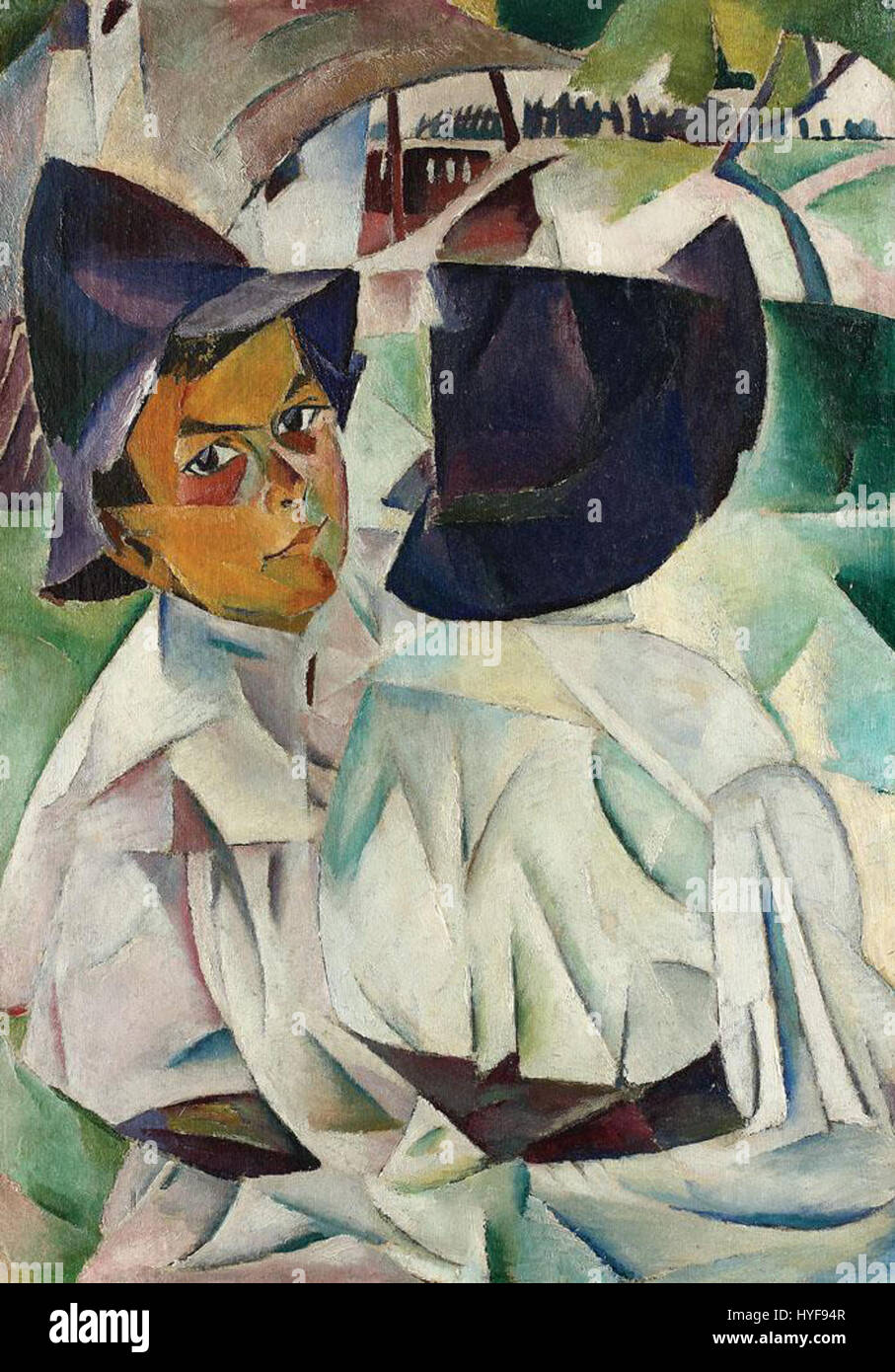 Il *Doi Strengari* di Nadia Bulighin esplora temi del folklore e della vita rurale, raffigurando due donne in abiti tradizionali rumeni. L'opera d'arte enfatizza gli elementi culturali e simbolici della vita rurale nell'Europa orientale. Foto Stock