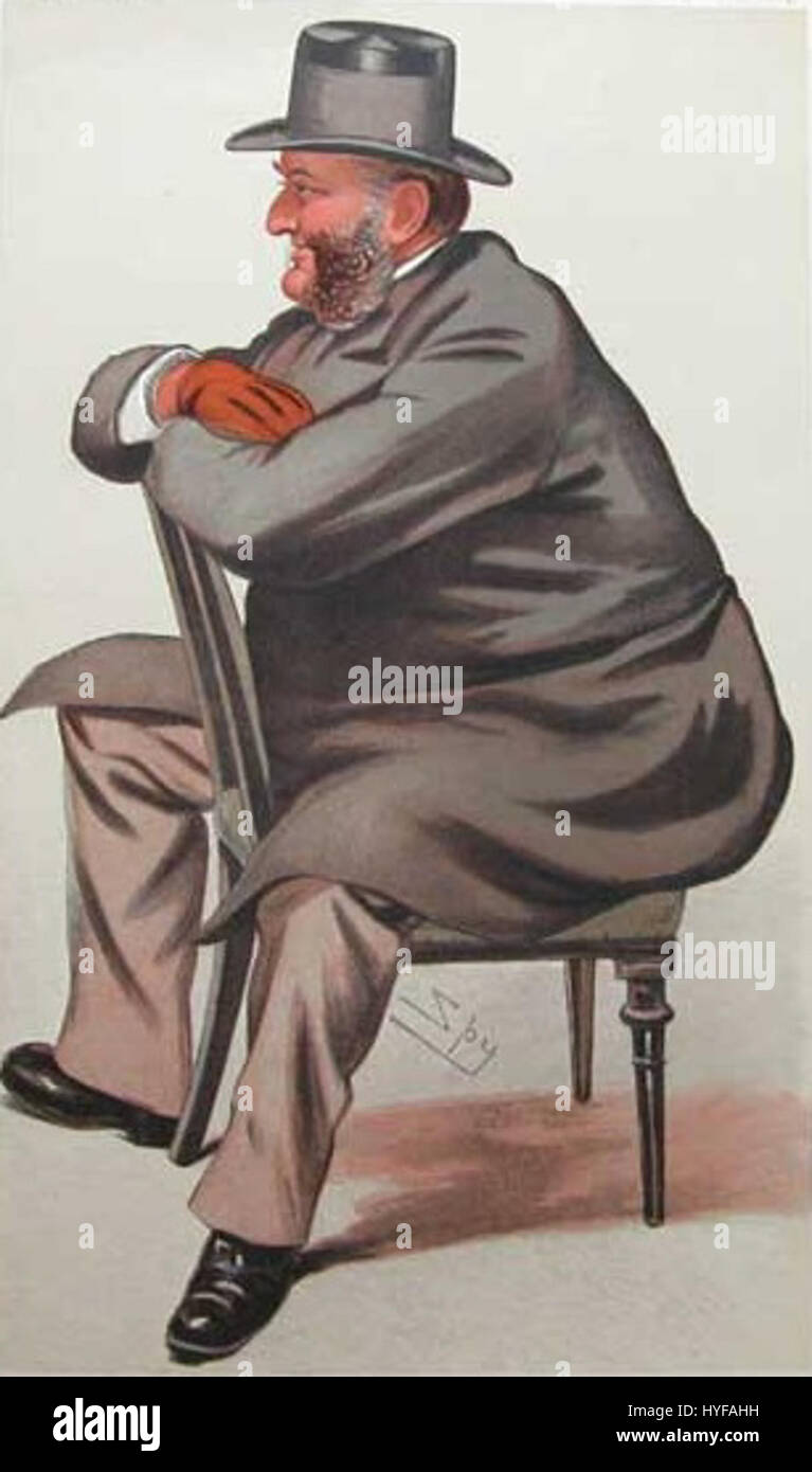 Una caricatura di Seymour Portman, pubblicata su Vanity Fair il 19 gennaio 1884. L'opera d'arte esagera umoristicamente le caratteristiche del politico britannico, tipico dello stile satirico della rivista. Foto Stock