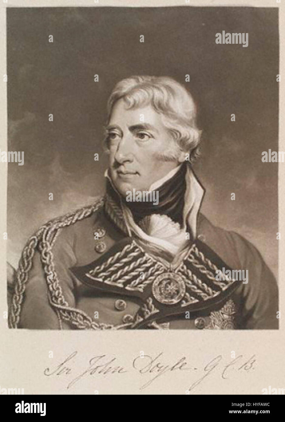 Sir John Doyle era un notevole ritrattista britannico, noto per le sue raffigurazioni di figure di spicco del XIX secolo. Il suo lavoro spesso mescolava i dettagli fini con l'accuratezza storica. Foto Stock