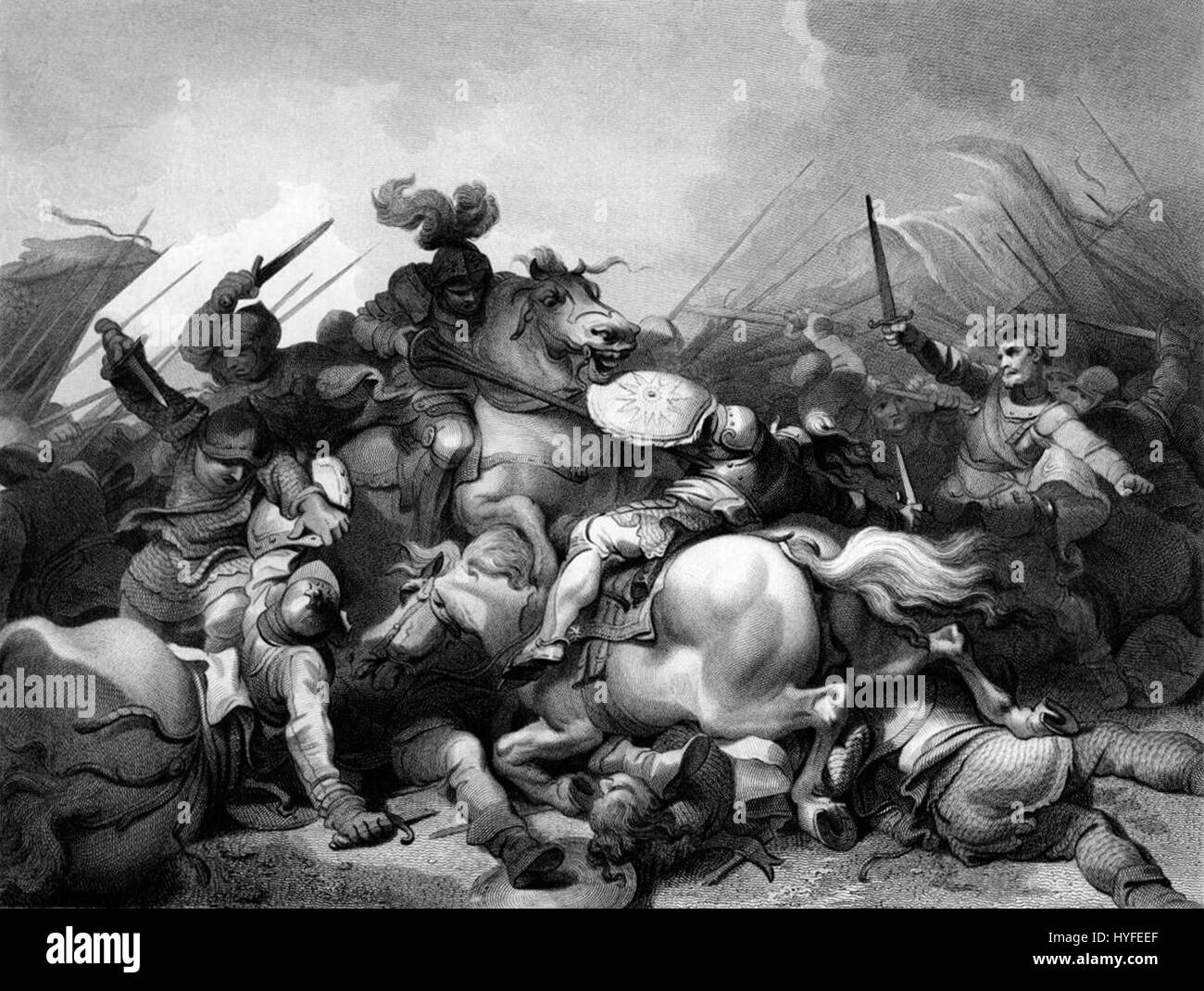 Battaglia di Bosworth da Philip James de Loutherbourg Foto Stock