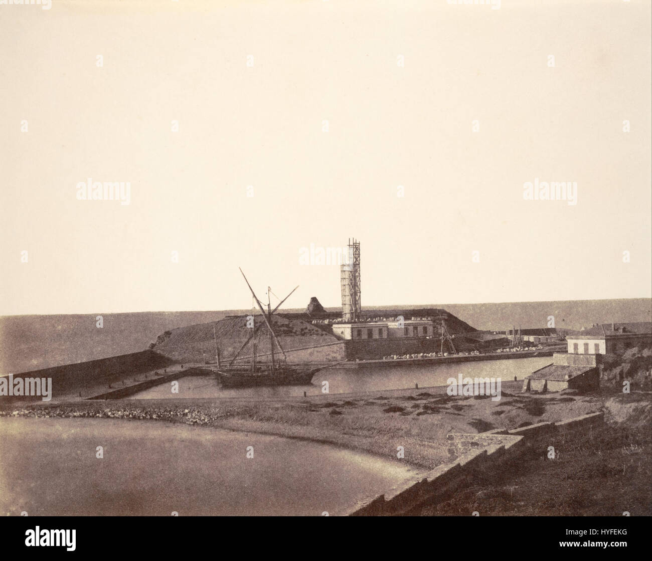 John B. Greene Lighthouse in costruzione nel porto, Algeria Google Art Project Foto Stock