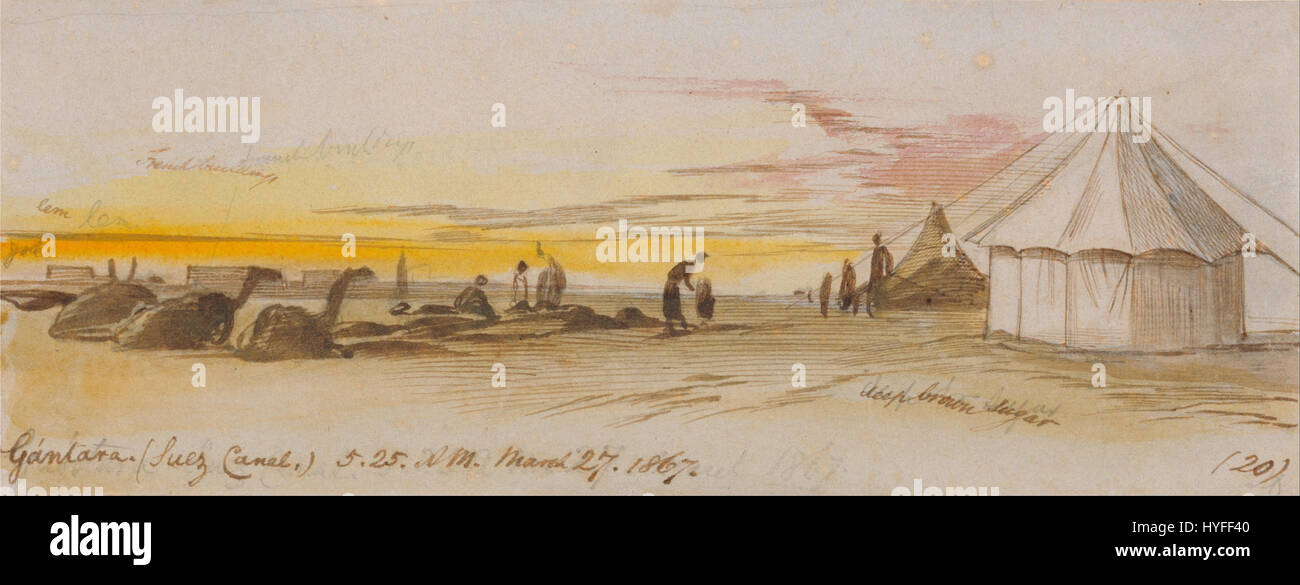 Edward Lear Gantara (Canale di Suez), 5 25 AM, 27 marzo 1867 (20) Google Art Project Foto Stock