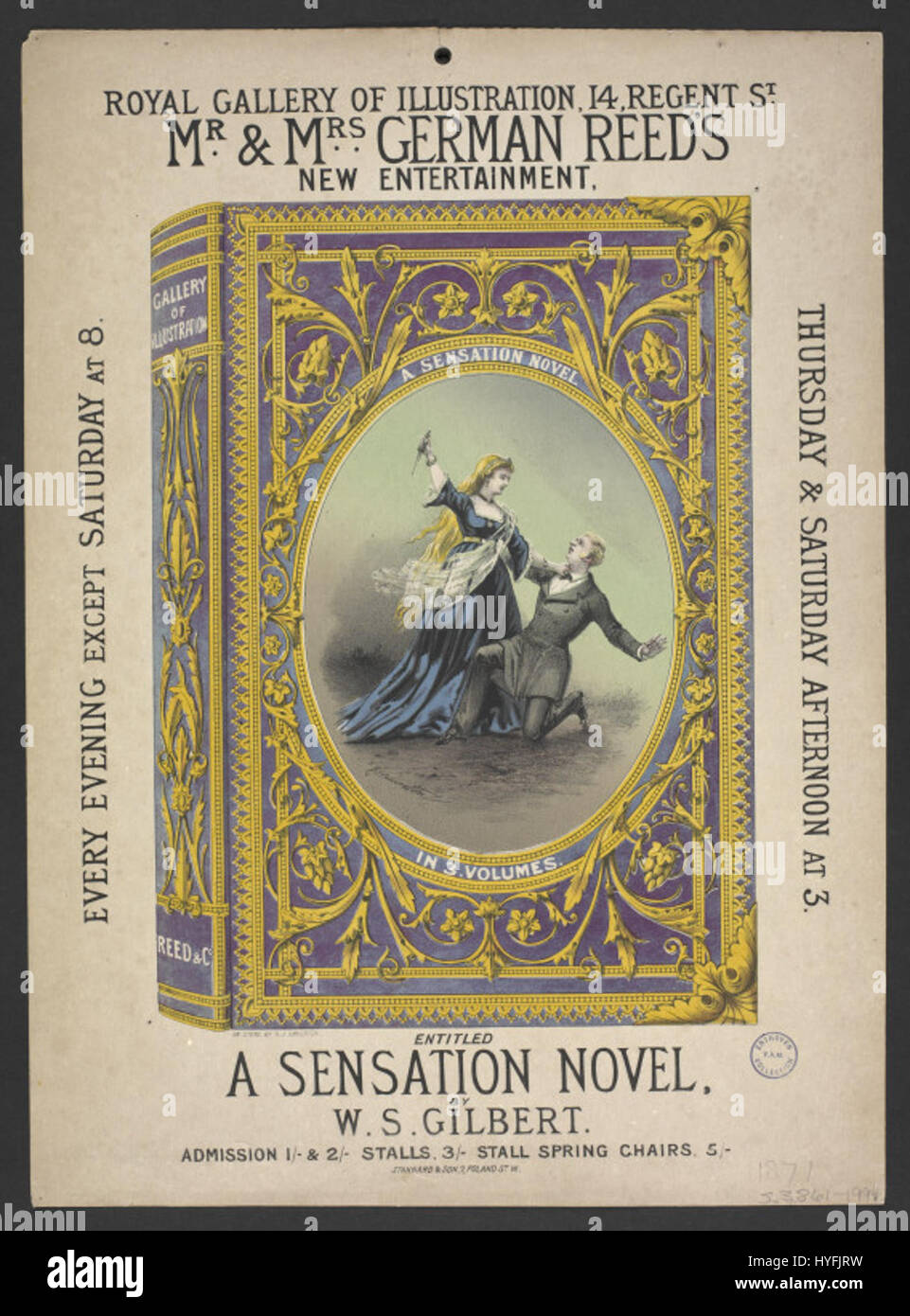 Un romanzo sensazionale si riferisce ad un genere di letteratura che ha guadagnato popolarità nel XIX secolo, caratterizzato dal suo uso di mistero, suspense e dramma sociale. Il genere fu influente nel plasmare la narrativa popolare durante l'era vittoriana, con particolare attenzione agli scandali e ai colpi di scena della trama. Foto Stock