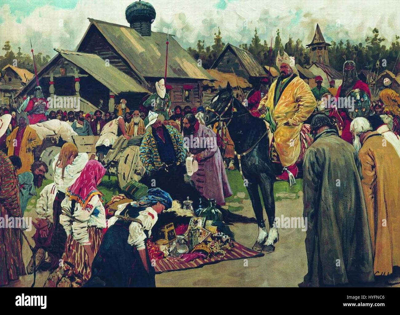 I Baskak erano amministratori mongoli nei territori dell'Orda d'Oro durante il XIII e XIV secolo. Erano responsabili della supervisione della riscossione delle tasse, del mantenimento dell'ordine e dell'applicazione del dominio mongolo sulle regioni soggiogate nell'Europa orientale e in Russia. Foto Stock