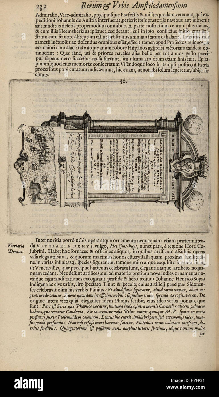 *Rerum et urbis Amstelodamensium historia* è un'opera storica che documenta la storia di Amsterdam. Offre un resoconto dettagliato dello sviluppo, della cultura e degli eventi politici della città, contribuendo a comprendere il ruolo della città nella storia europea. Foto Stock