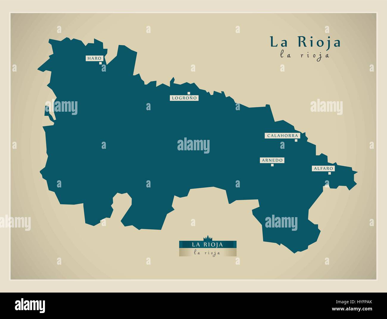 Mappa moderna - La Rioja ES Illustrazione Vettoriale