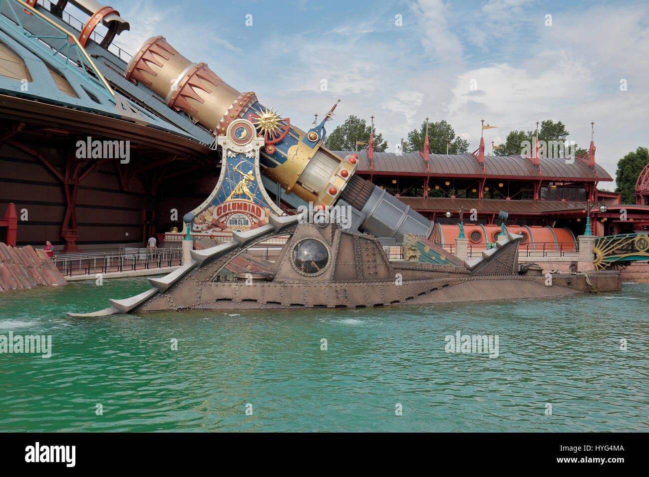 Il capitano Nemo del Sottomarino Nautilus (Les Mystères du Nautilus), Discoveryland, Disneyland Parigi, nei pressi di Parigi, Francia. Foto Stock