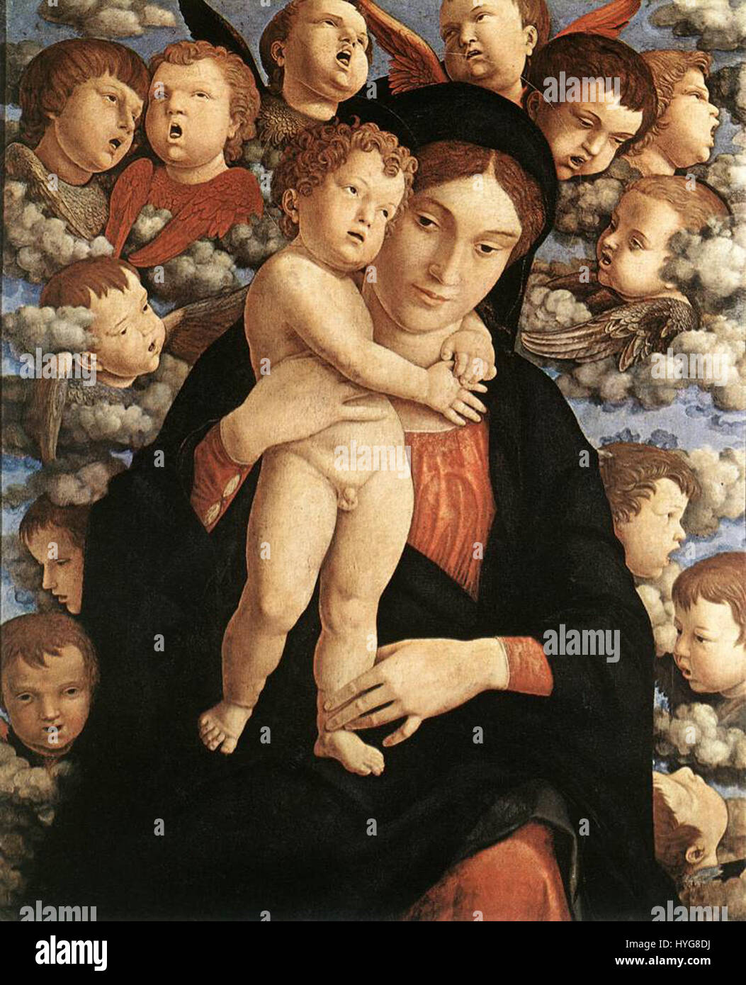 Madonna Cherubin Mantegna Foto Stock