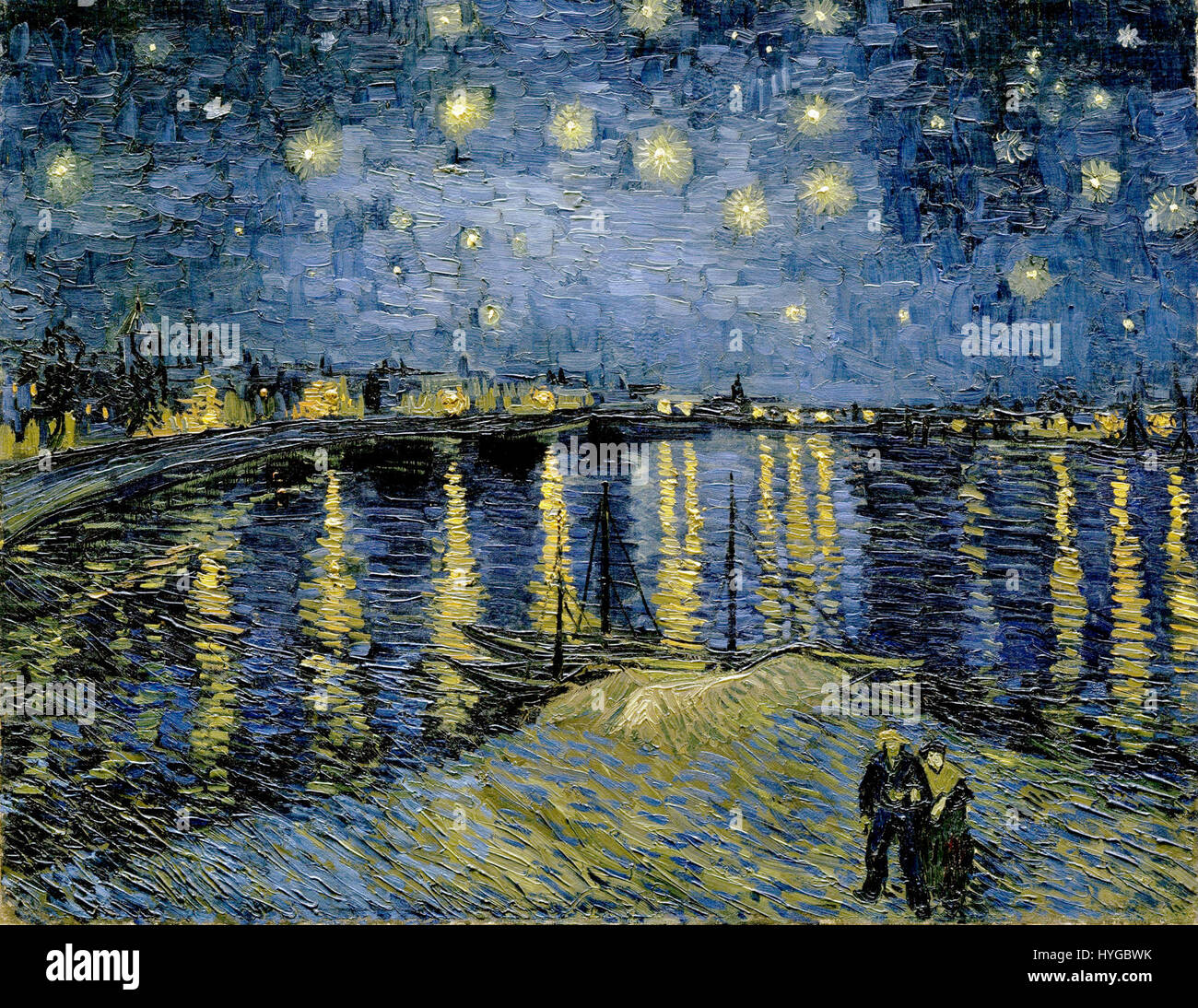 La "notte stellata 2" è uno dei dipinti più famosi di Vincent van Gogh, raffigurante un vivace cielo notturno pieno di stelle vorticose. Il lavoro mostra il suo caratteristico uso di colori audaci e intensità emotiva, riflettendo il suo tumulto personale. Foto Stock