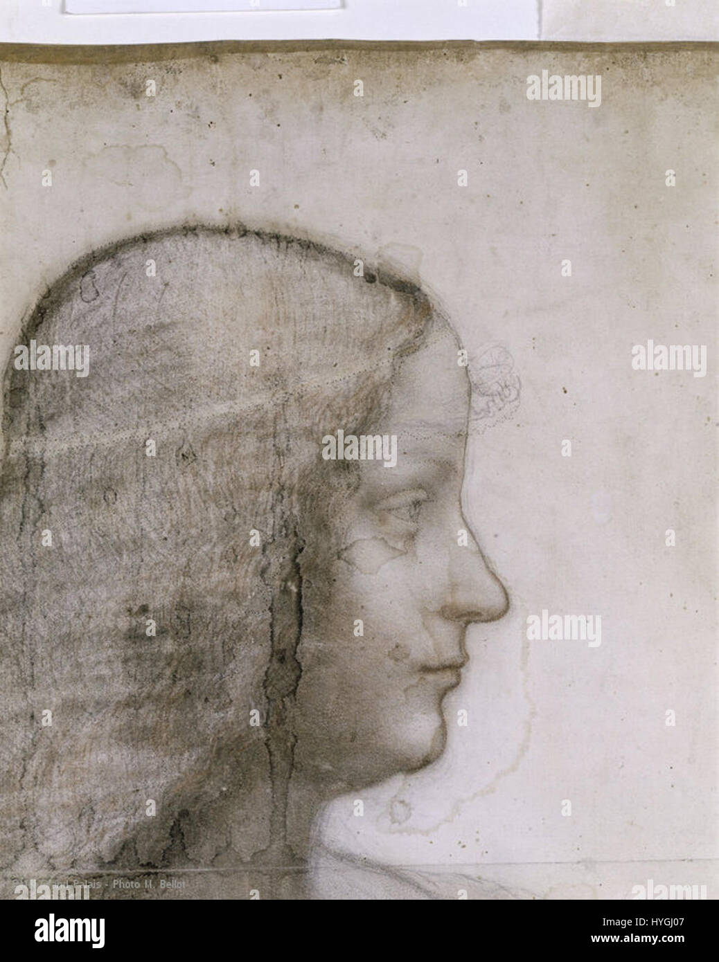 Leonardo di ser Piero da Vinci Ritratto d'Isabella d'Este Louvre MI 753 (testa) Foto Stock
