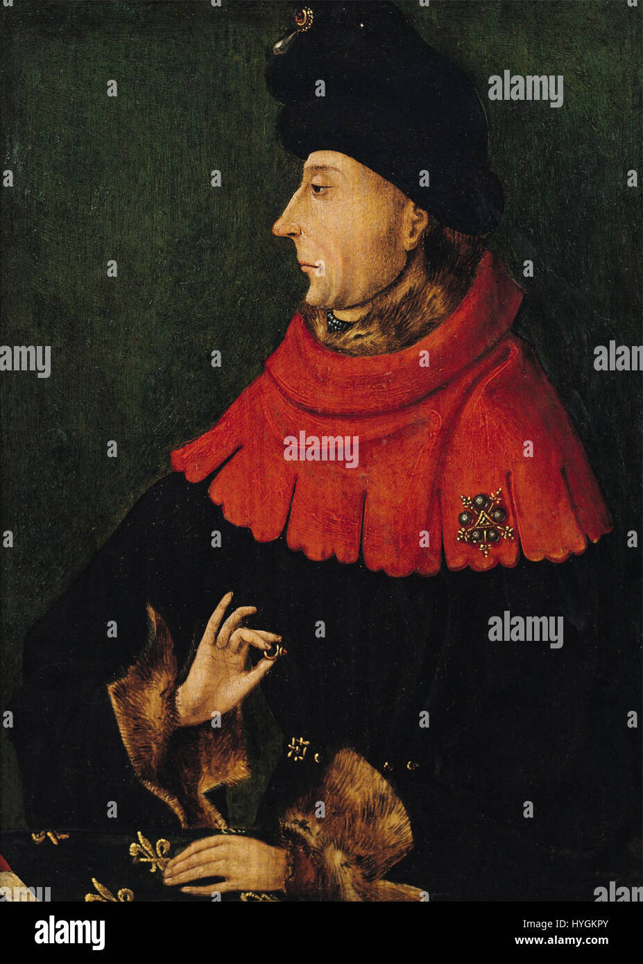 Giovanni II, duca di Borgogna, fu una figura di spicco nella politica e nella guerra europea del XIV secolo. Il suo regno vide il consolidamento del potere in Borgogna e il suo coinvolgimento in eventi militari e diplomatici chiave. Foto Stock