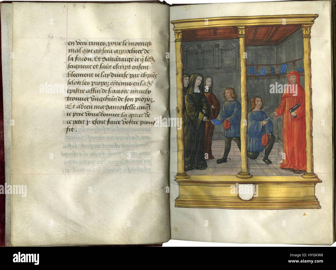 San Girolamo, Lettera LIV a furia accesa ms ca 1500 1505 F4V 5r Foto Stock