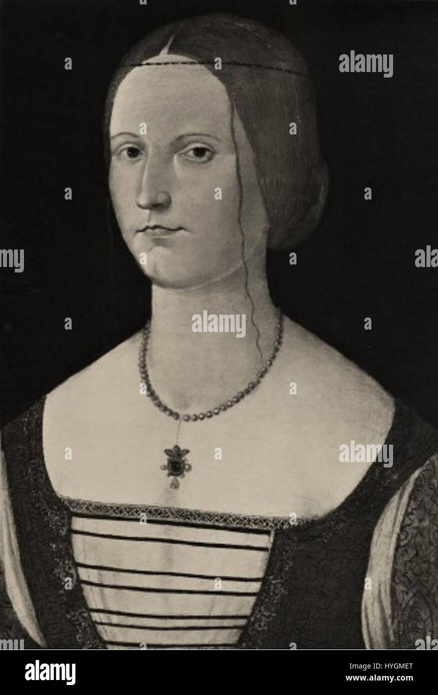 Agnese Farnese era una nobildonna dell'influente famiglia Farnese, associata alla politica e al patrocinio del Rinascimento italiano. Foto Stock