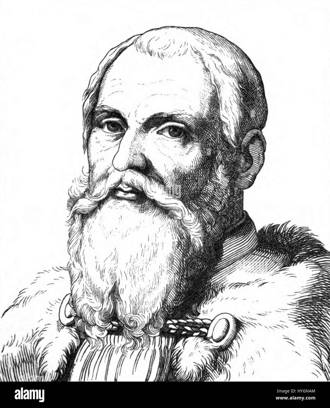 Lucas Cranach il Vecchio era un rinomato pittore rinascimentale tedesco noto per i suoi ritratti, opere religiose e paesaggi. I suoi dipinti spesso raffiguravano temi della riforma protestante e della vita di corte tedesca. Foto Stock