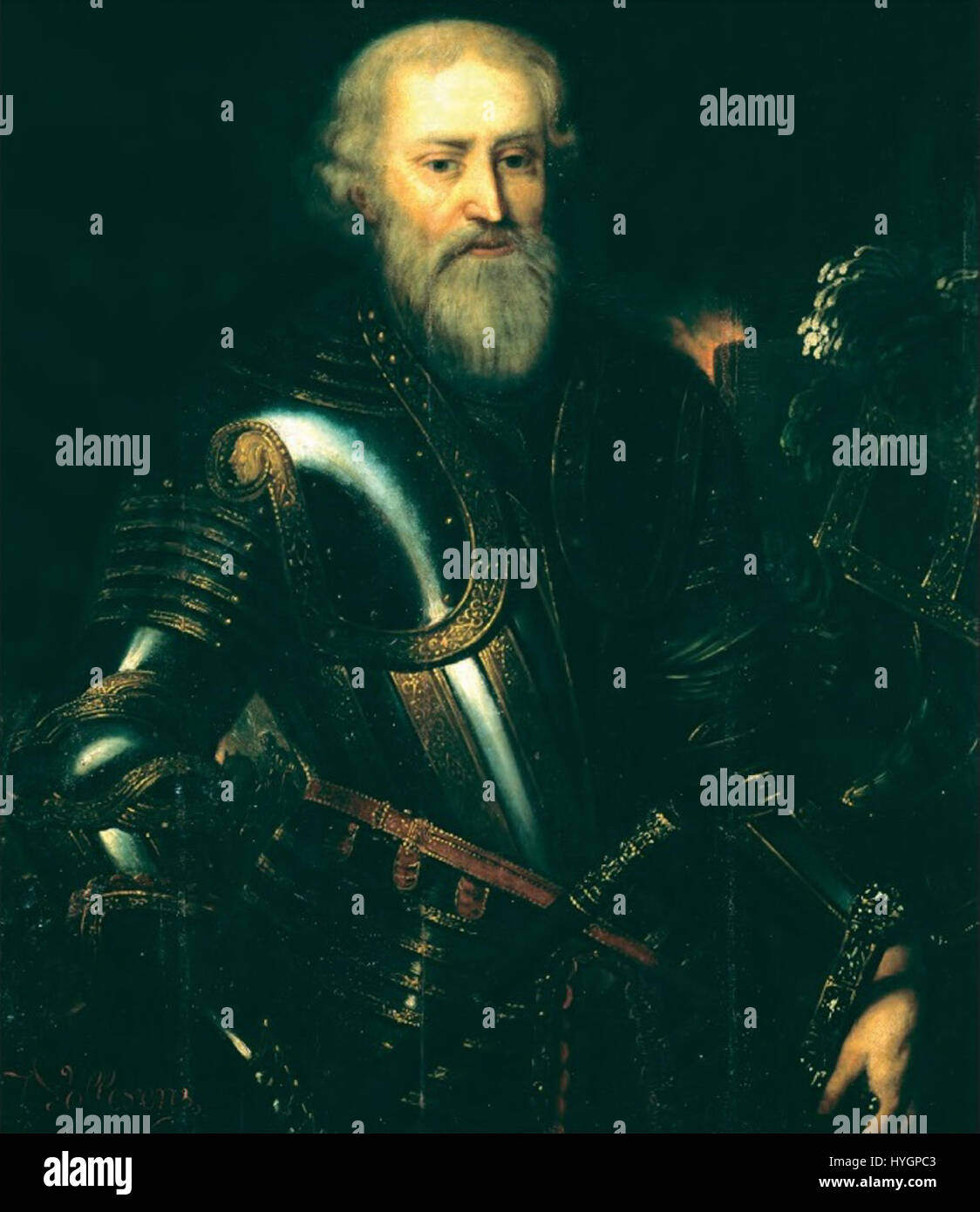 Il ritratto di Artamon Matveyev, un importante statista russo del XVII secolo, cattura il suo comportamento dignitoso e lo status sociale. Il dipinto riflette lo stile ritratto del periodo barocco russo, enfatizzando il realismo e l'autorità. Foto Stock