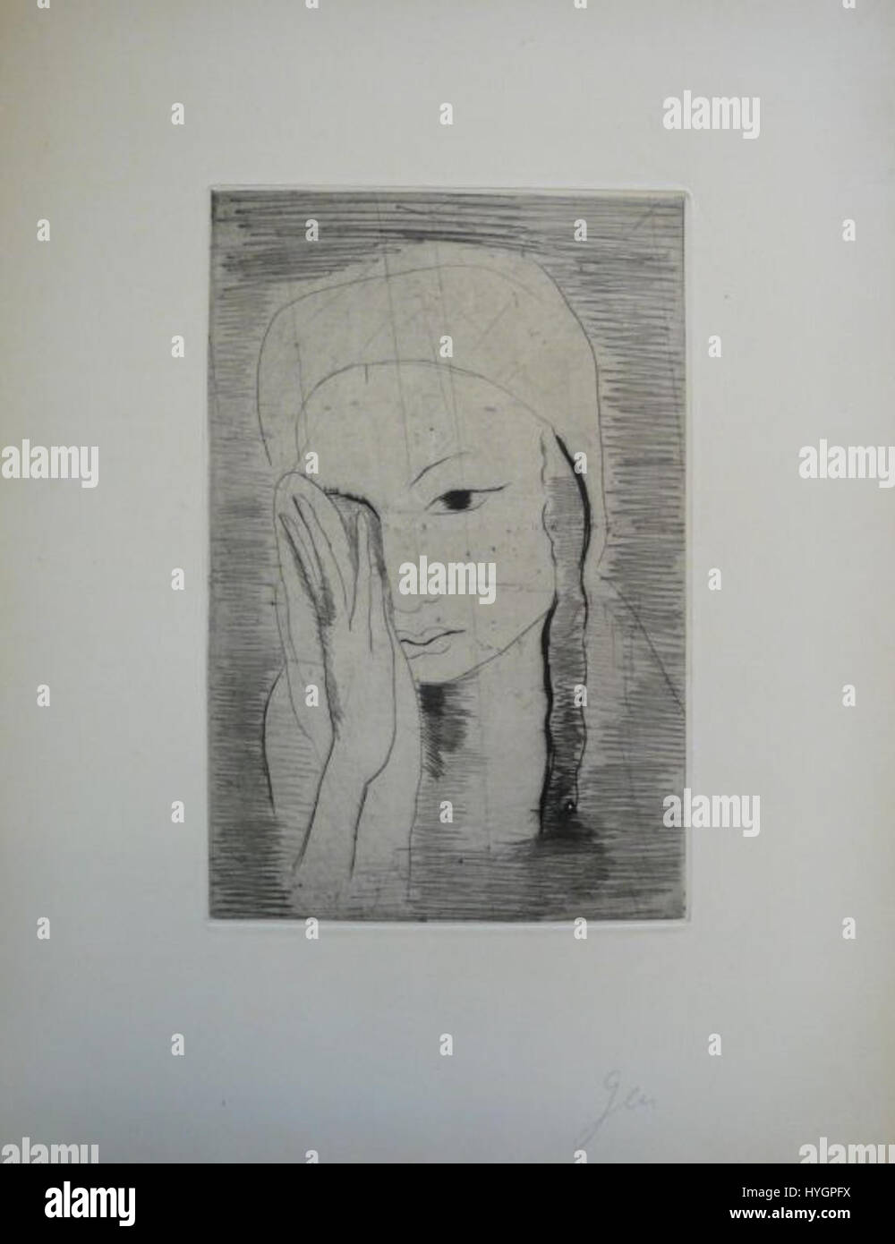 "Trauernde i" di Robert Genin cattura l'intensità emotiva del dolore, con figure mostrate in lutto. L'opera esemplifica la capacità di Genin di trasmettere emozioni profonde attraverso l'arte espressiva. Foto Stock