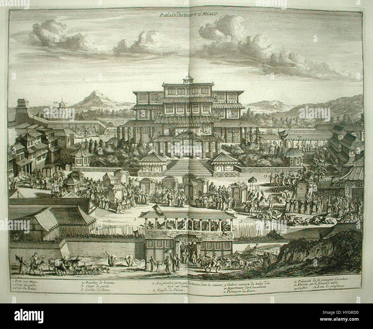 Jacob van Meurs Palais du dairo un Miaco Palazzo dell'Imperatore in Kyoto 1680 Foto Stock