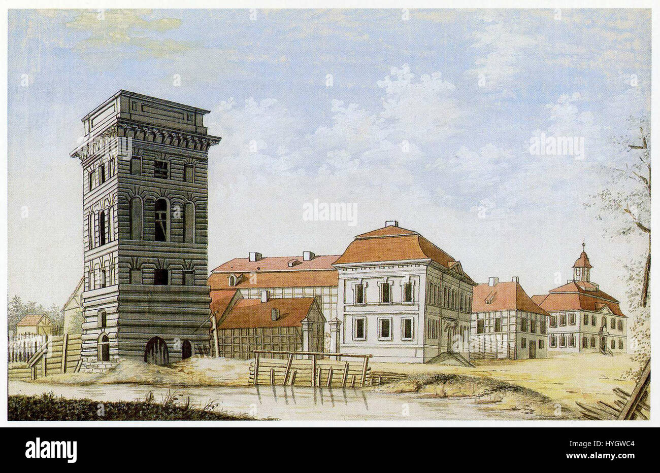 La mappa di Oranienburg del 1795 descrive la geografia e la struttura della città durante la fine del XVIII secolo. Mette in evidenza i principali monumenti e sviluppi del tempo, fornendo un'istantanea storica della città. Foto Stock