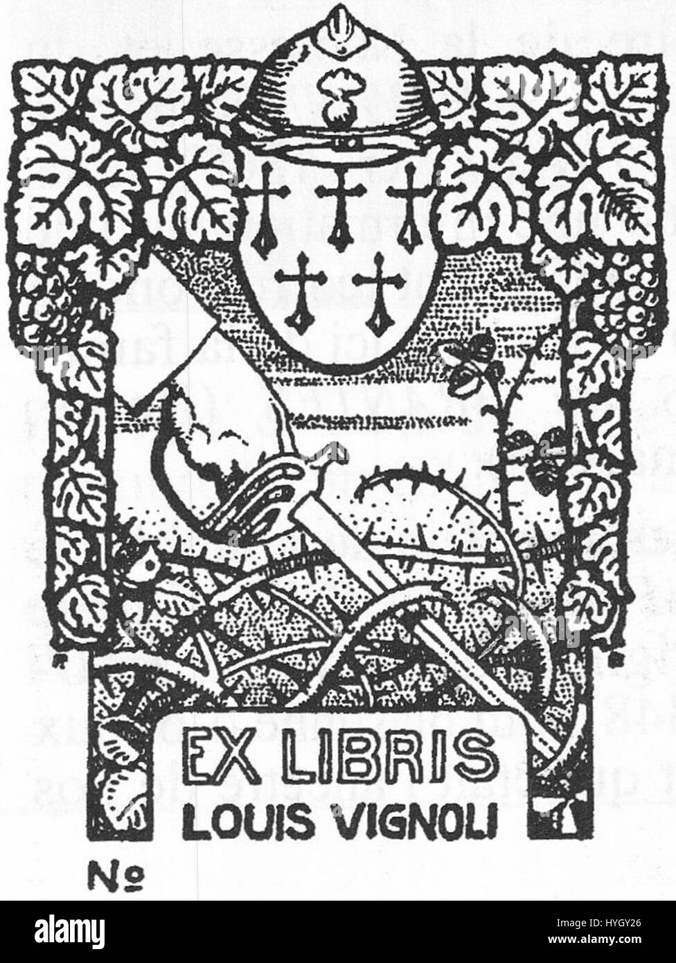 Pierre Blanc, ex libris Luigi Vignoli Foto Stock